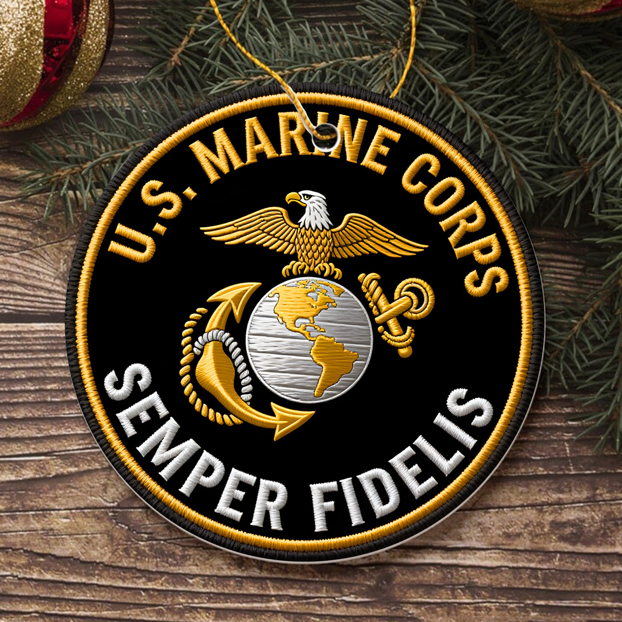 U.S. Marine Corps Semper Fidelis Always Faithful Proud Veteran Spirit of Honor and Loyalty Ornament