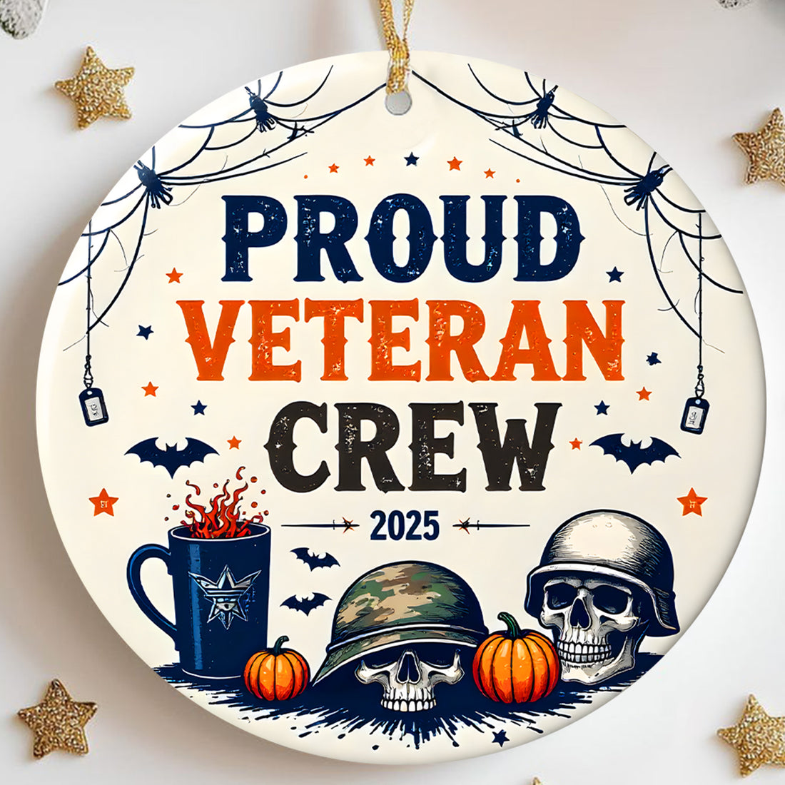 Proud Veteran Crew Proud US Military Veteran Brotherhood Loyalty Honor Runs Deep Always Ornament
