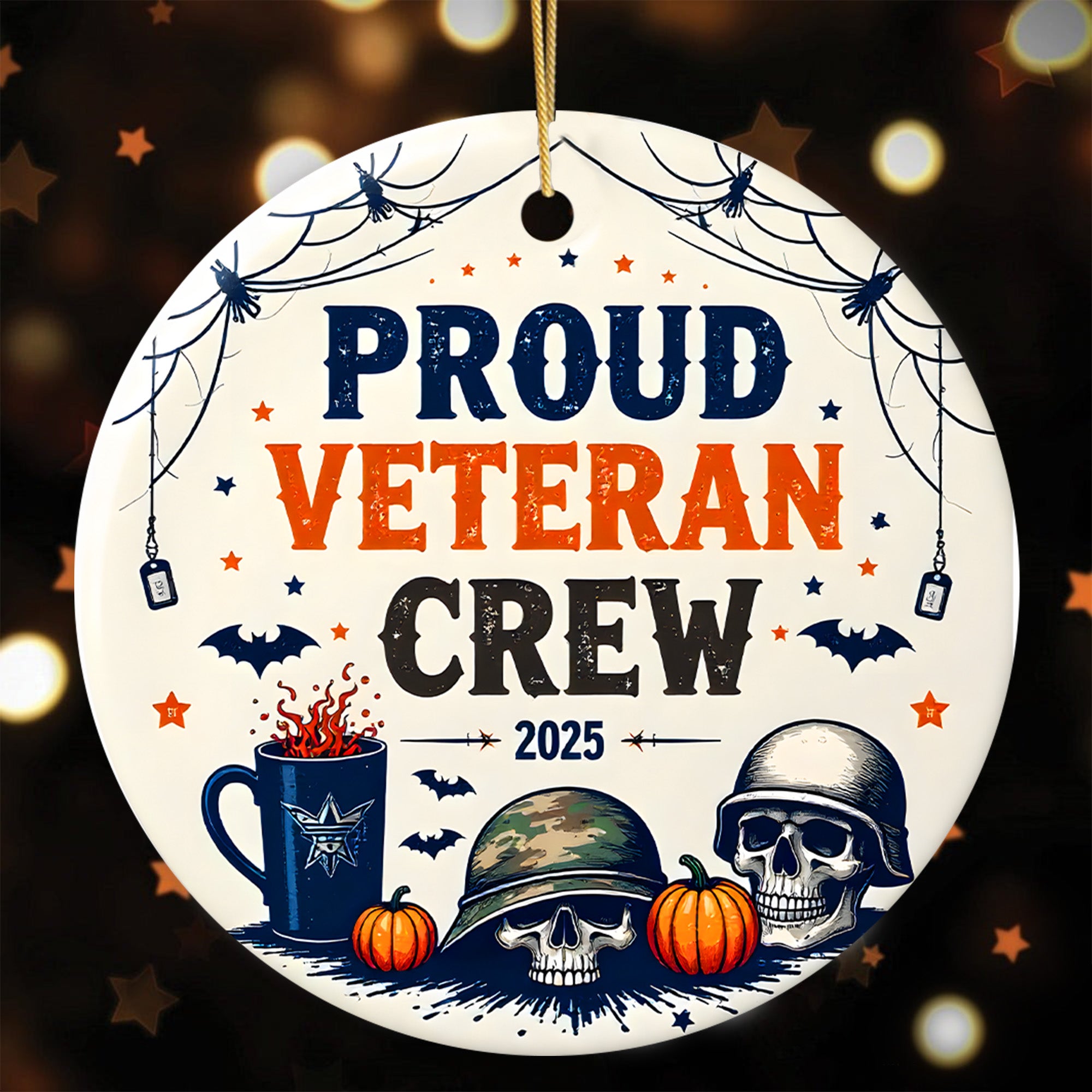 Proud Veteran Crew Proud US Military Veteran Brotherhood Loyalty Honor Runs Deep Always Ornament