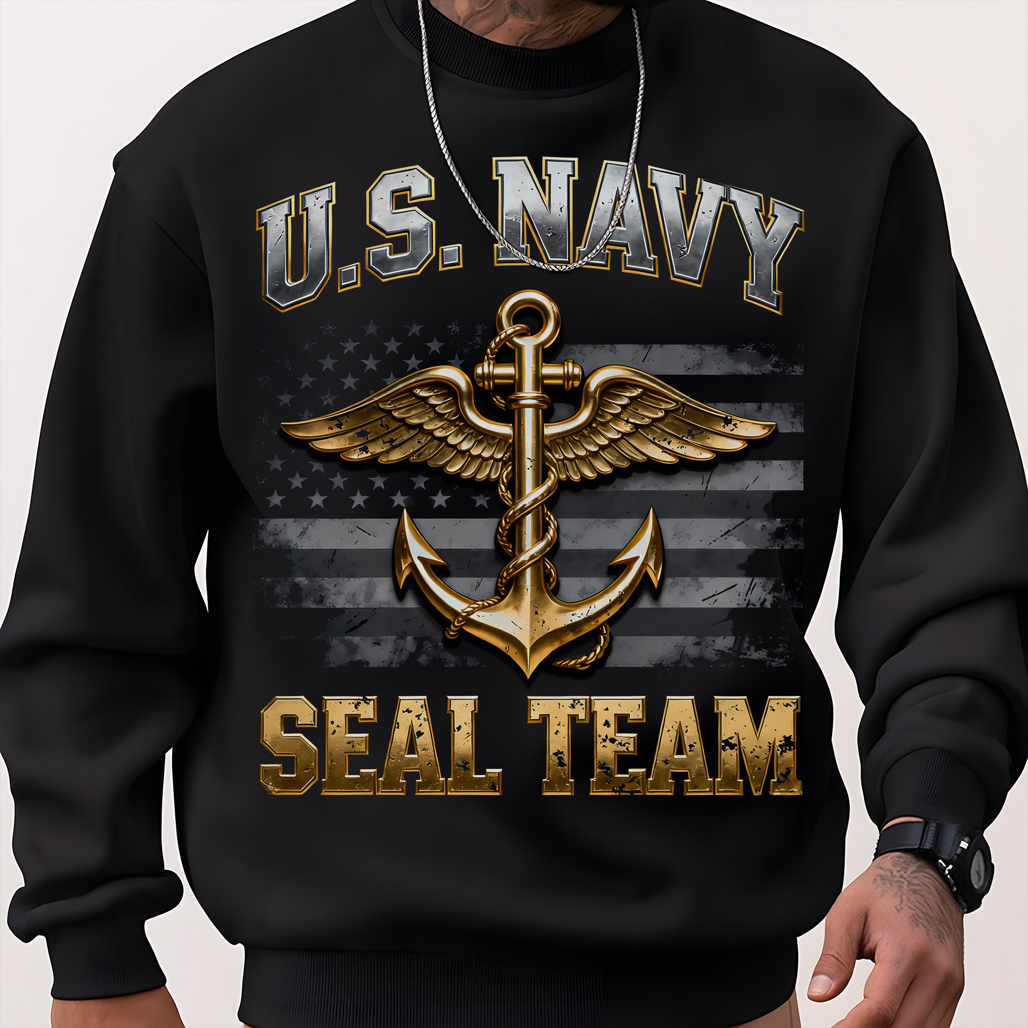 US Navy SEAL Team Proud US Military Veteran Honor Courage Brotherhood Strength Always Sweatshirt