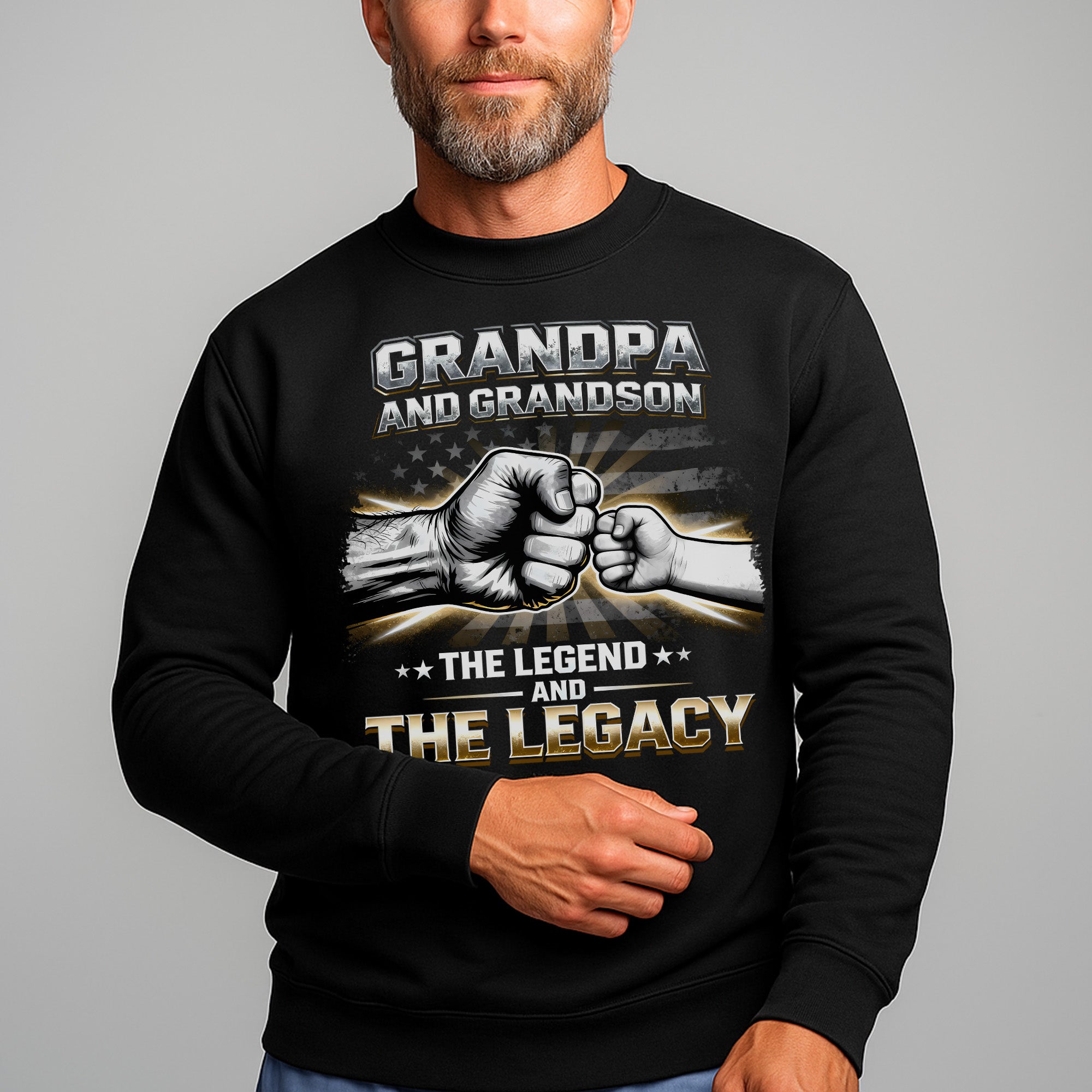 Grandpa and Grandson The Legend and The Legacy Proud US Military Veteran Honor Forever Sweatshirt