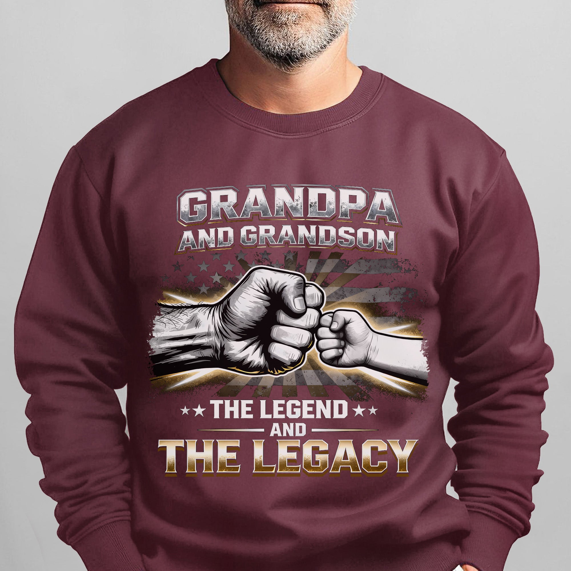 Grandpa and Grandson The Legend and The Legacy Proud US Military Veteran Honor Forever Sweatshirt