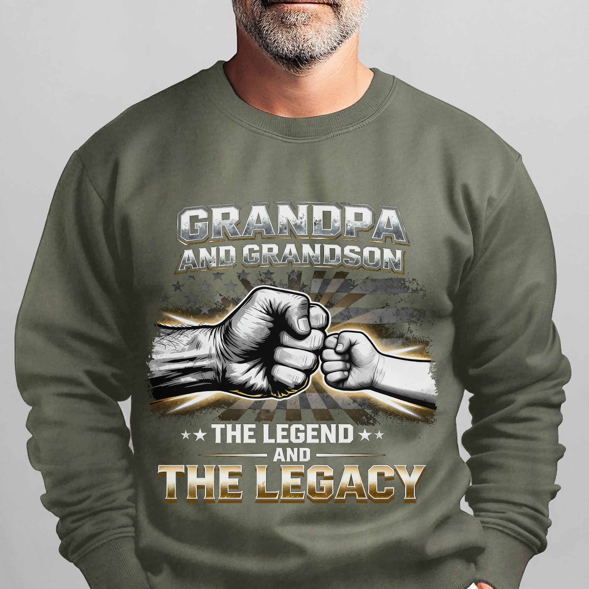 Grandpa and Grandson The Legend and The Legacy Proud US Military Veteran Honor Forever Sweatshirt