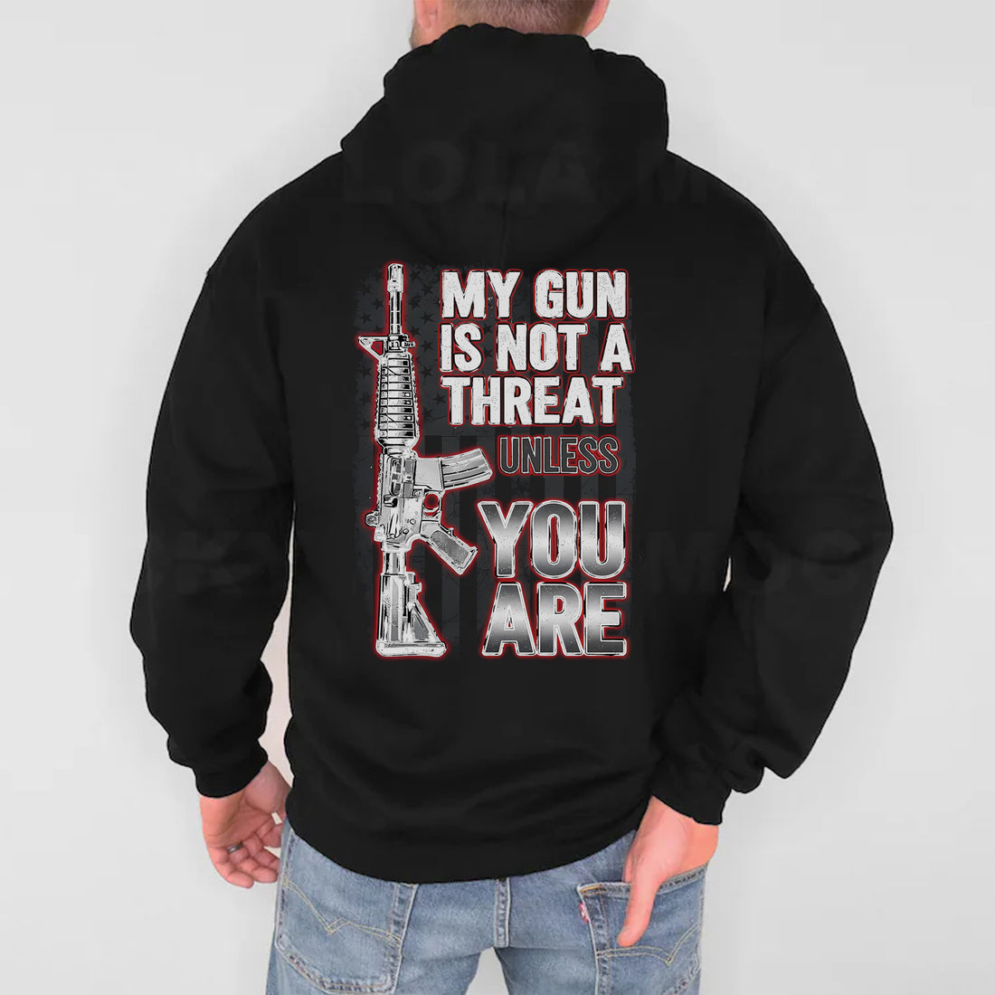 My Gun Is Not a Threat Unless You Are Proud US Military Veteran Defender Honor and Resolve Hoodie