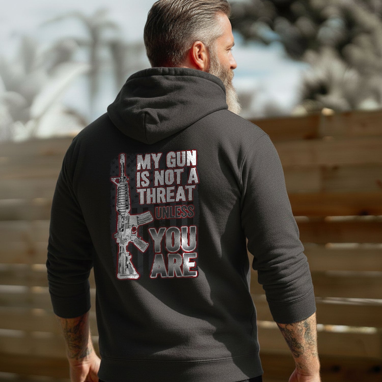My Gun Is Not a Threat Unless You Are Proud Hoodie