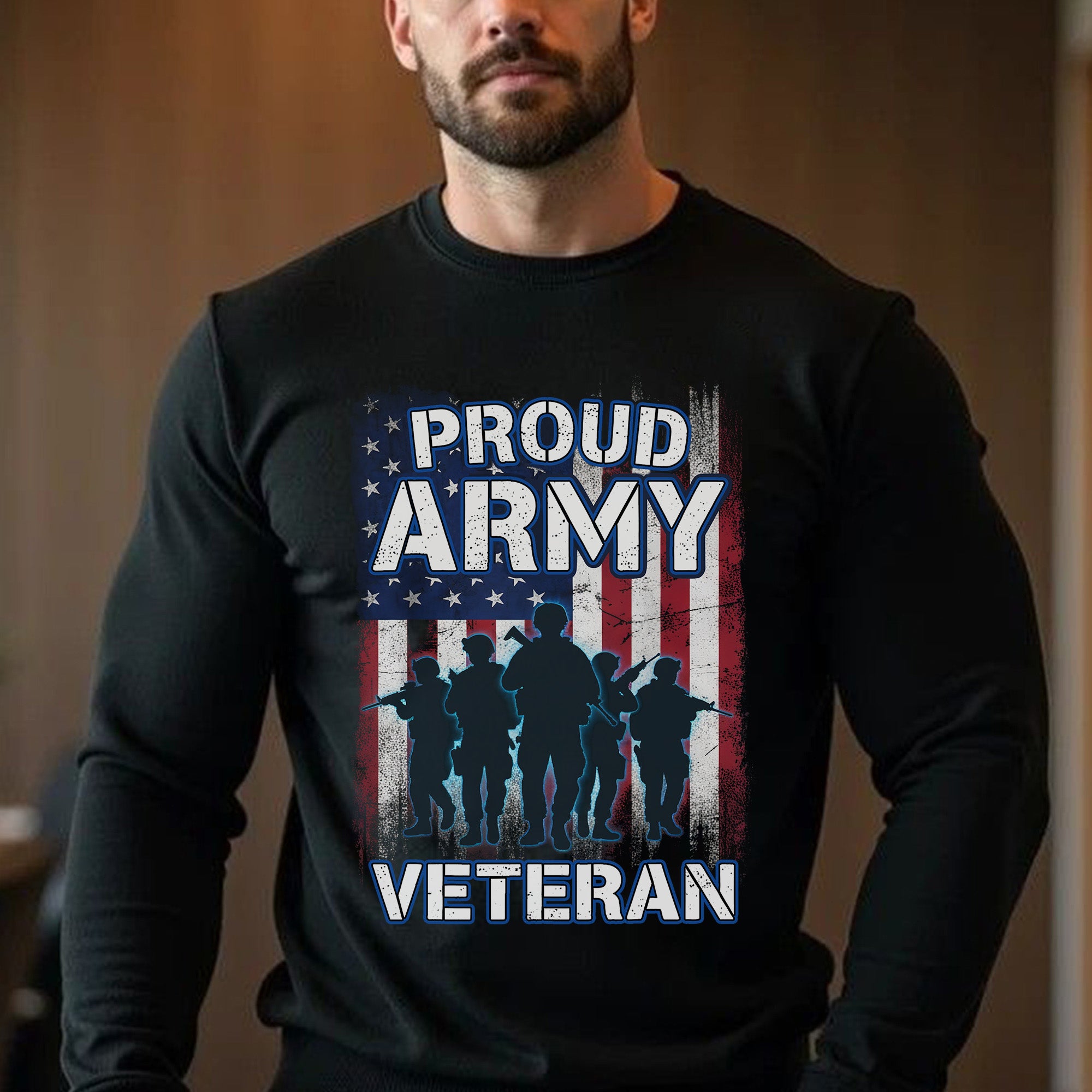 Proud Army Veteran US Military Honor Courage Sacrifice Service Loyalty Never Forgotten Sweatshirt