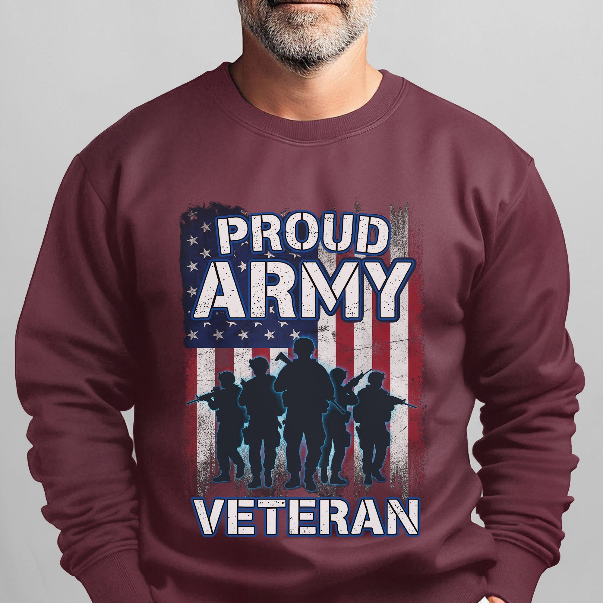 Proud Army Veteran US Military Honor Courage Sacrifice Service Loyalty Never Forgotten Sweatshirt