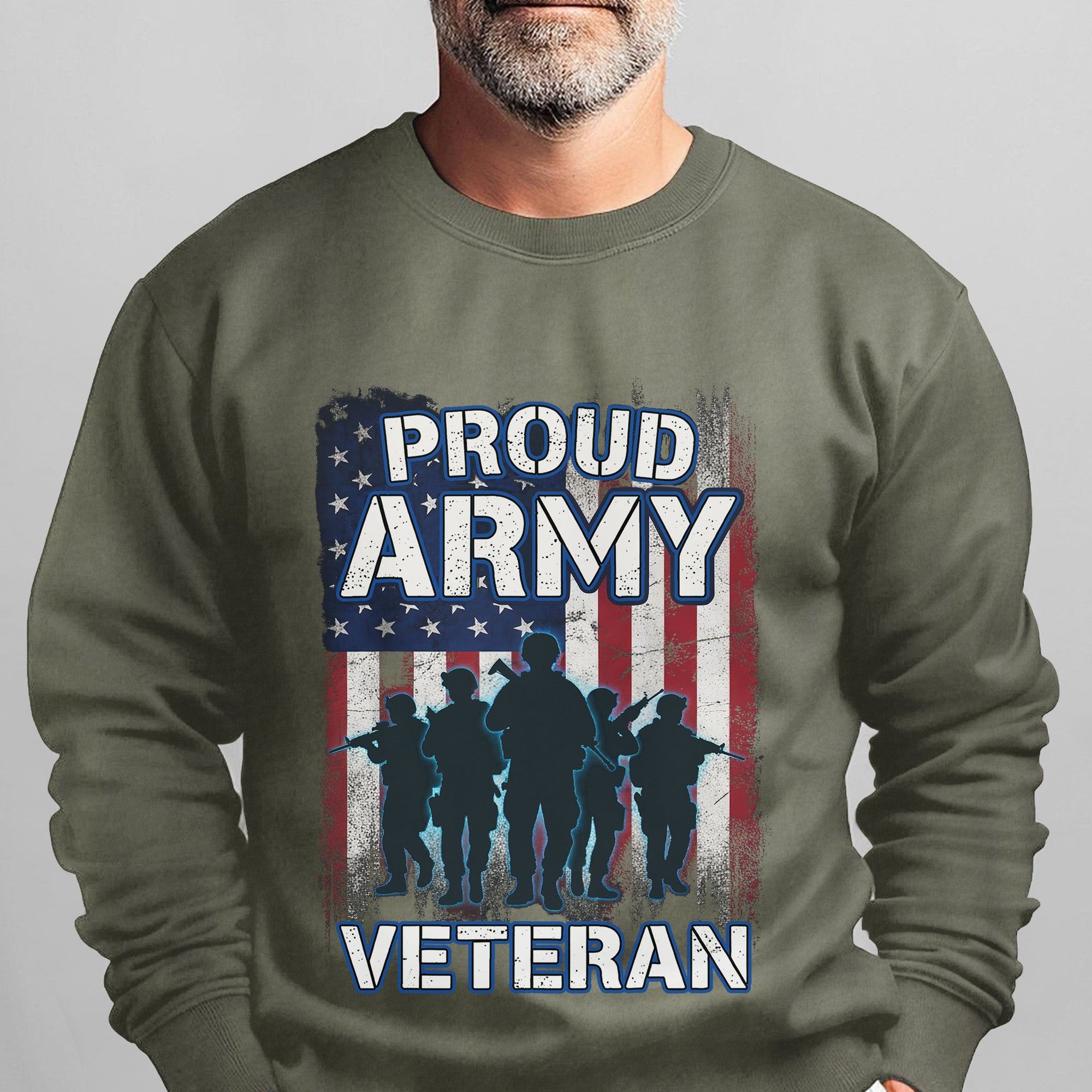 Proud Army Veteran US Military Honor Courage Sacrifice Service Loyalty Never Forgotten Sweatshirt