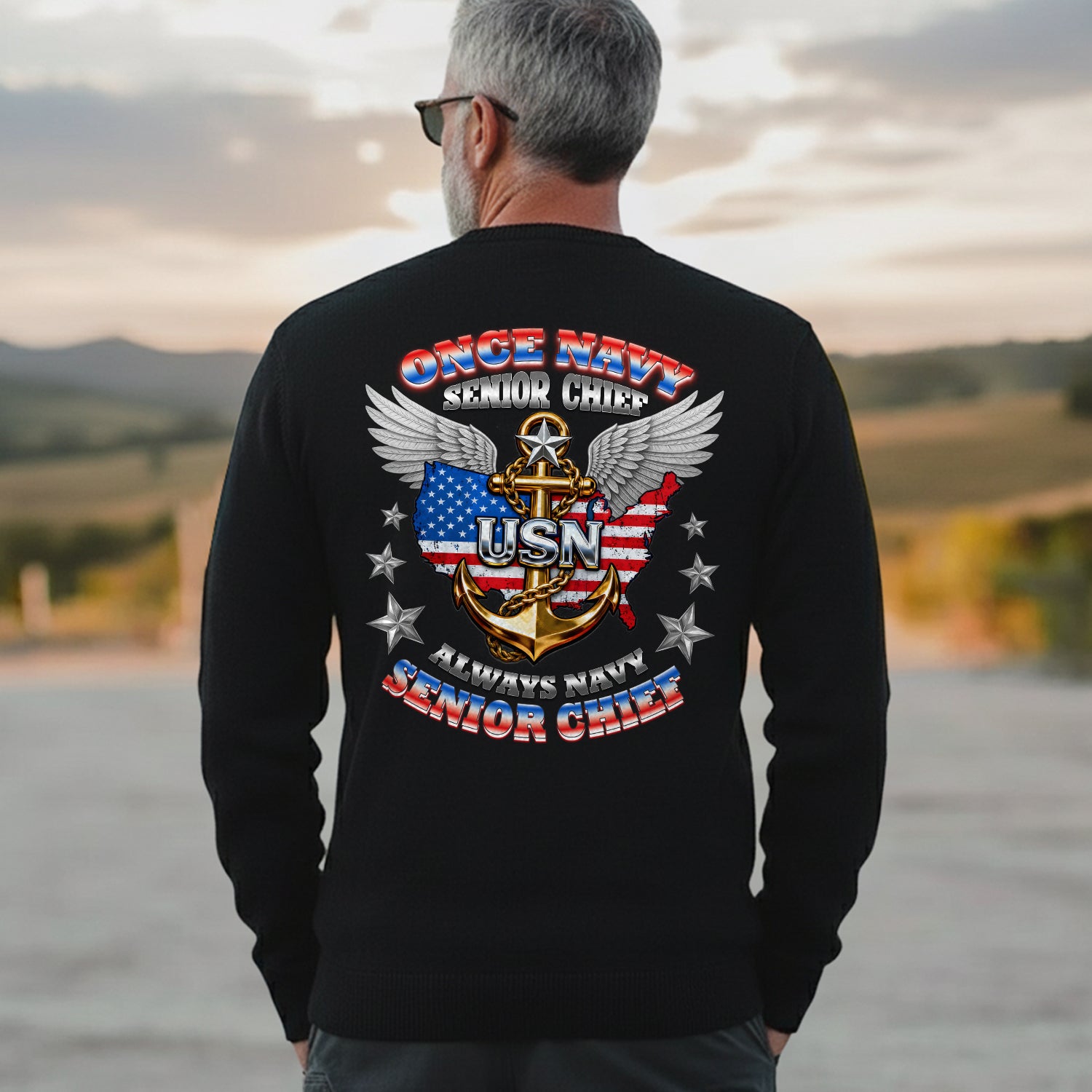 Once Navy Senior Chief Always Navy Sweatshirt