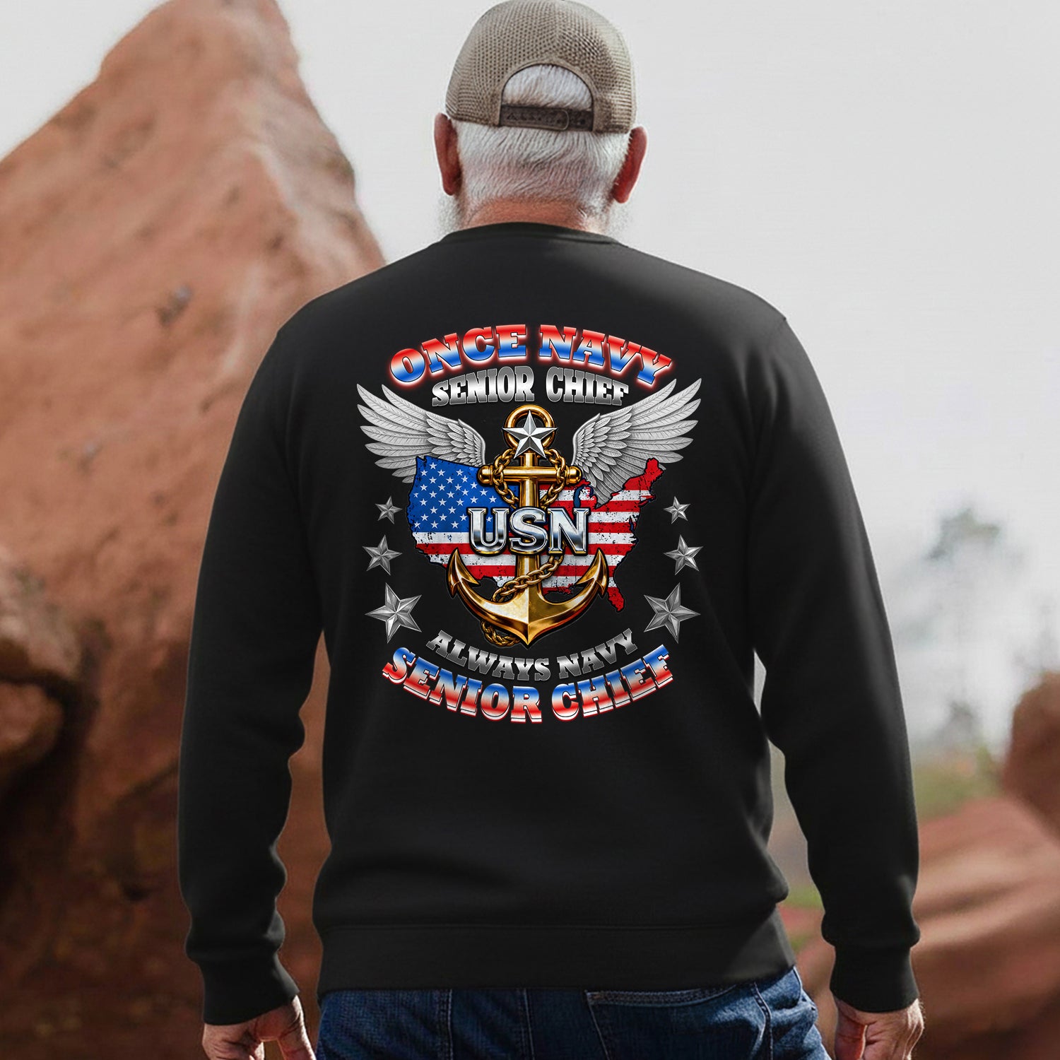 Once Navy Senior Chief Always Navy Sweatshirt