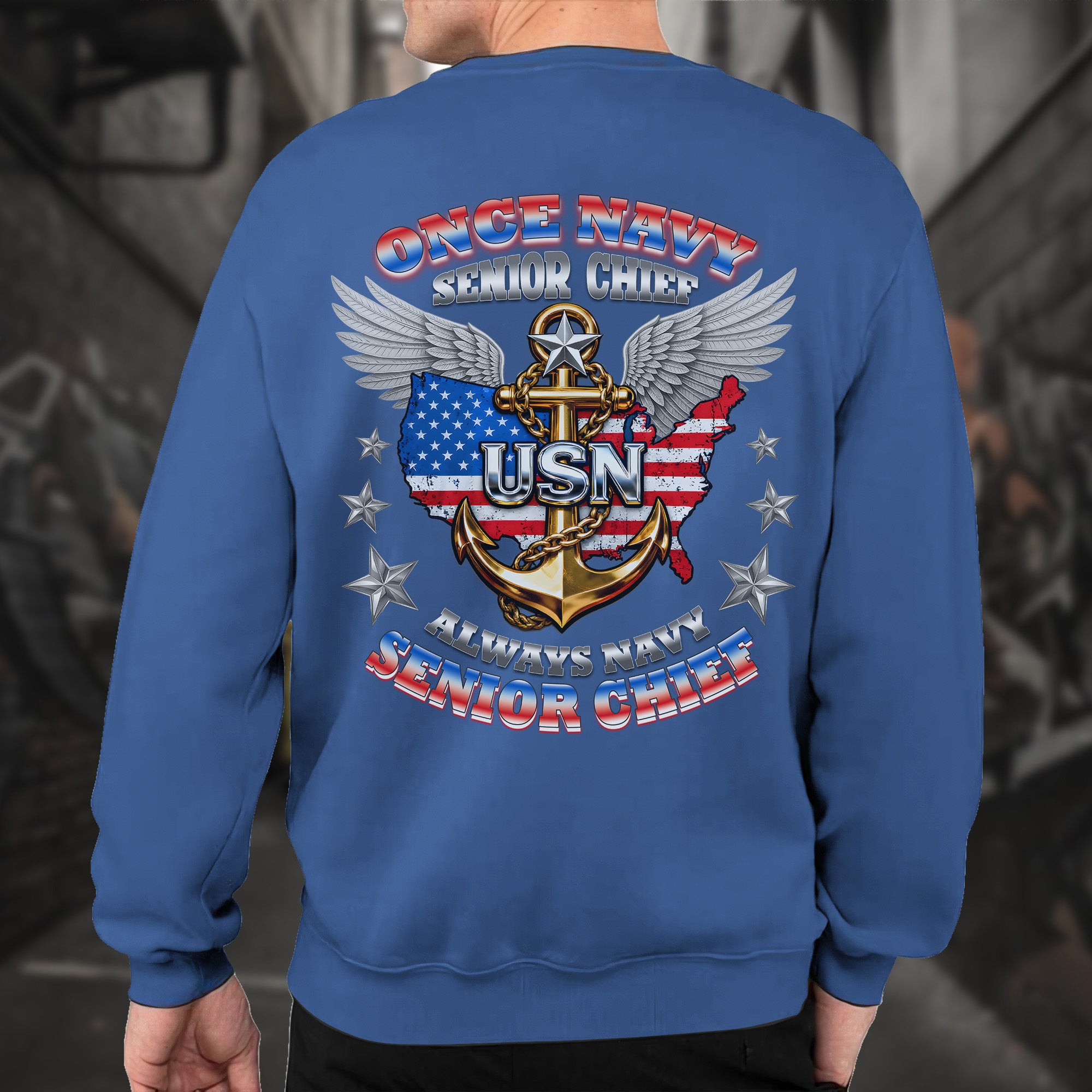 Once Navy Senior Chief Always Navy Senior Chief Proud US Military Veteran Honor Courage Sweatshirt