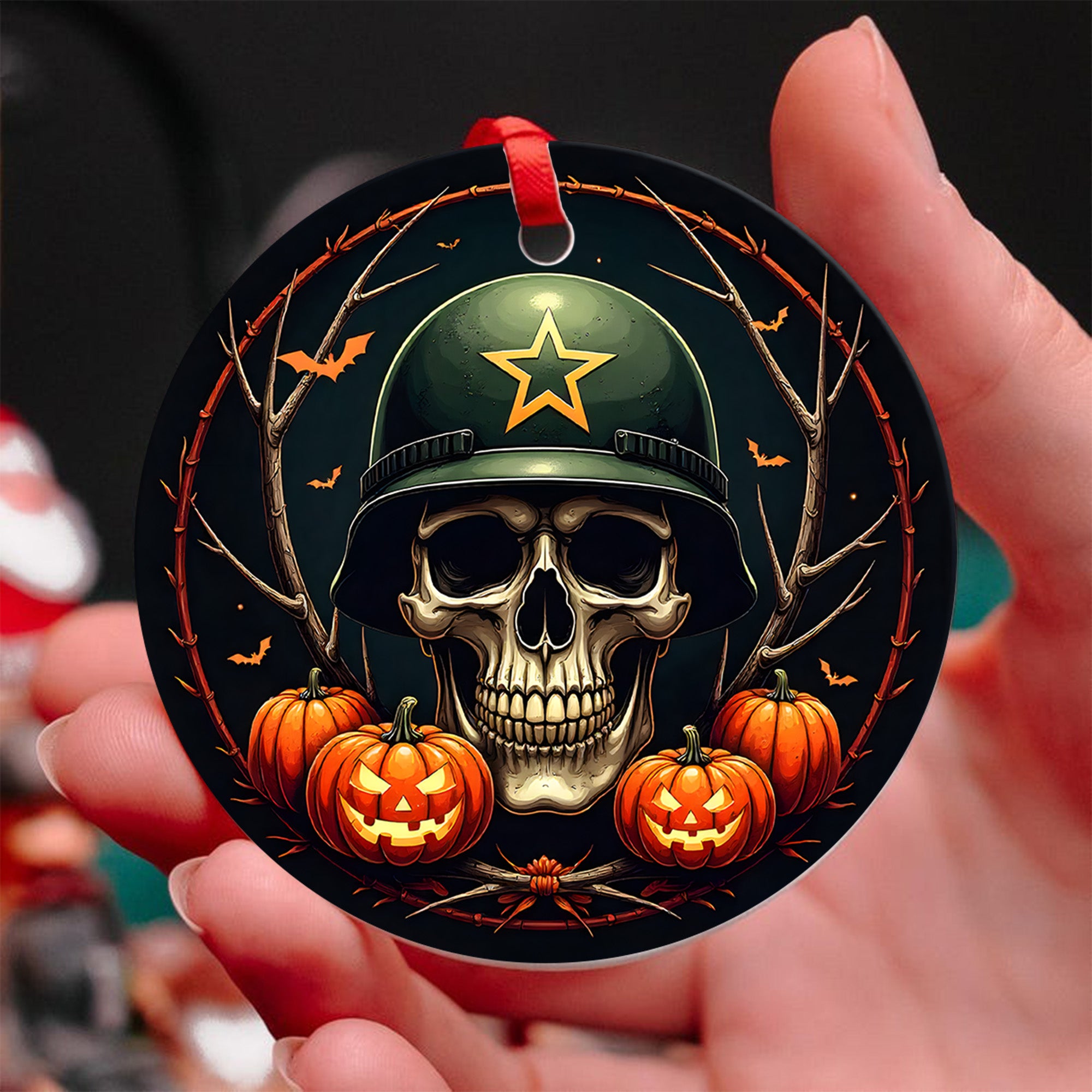 Salute Veteran Proud US Military Veteran Honor Courage Sacrifice Loyalty Forever Remembered Ornament