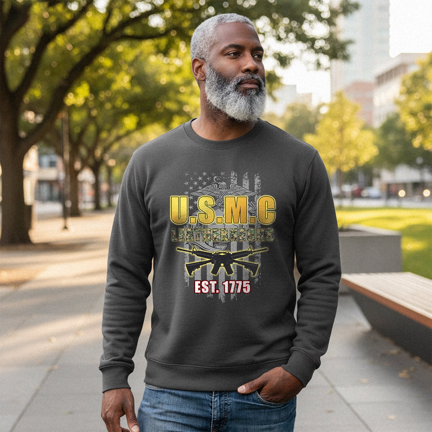 USMC Leathernecks Est 1775 Proud US Sweatshirt