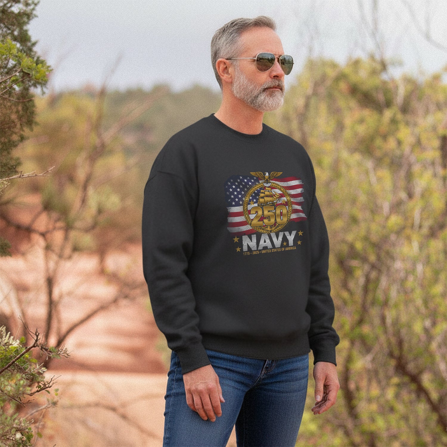 Navy 250 1775–2025 United States of Sweatshirt