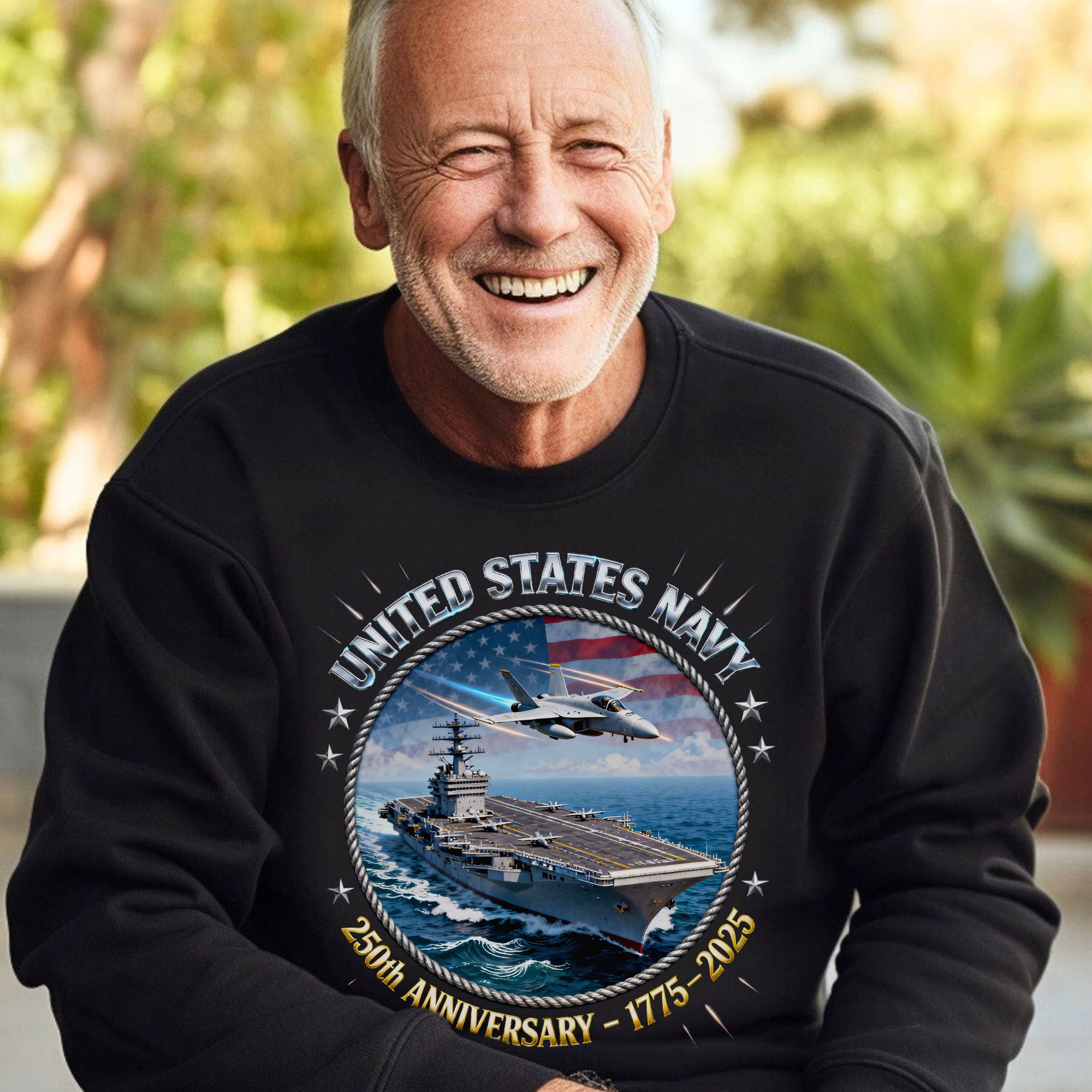United States Navy 250th Anniversary 1775–2025 Proud US Military Veteran Honor Courage Service Sweatshirt