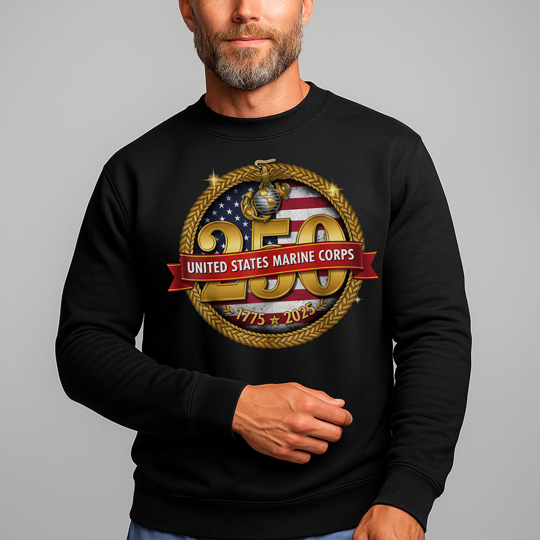 United States Marine Corps 250 1775–2025 Proud US Military Veteran Honor Courage Semper Fi Sweatshirt