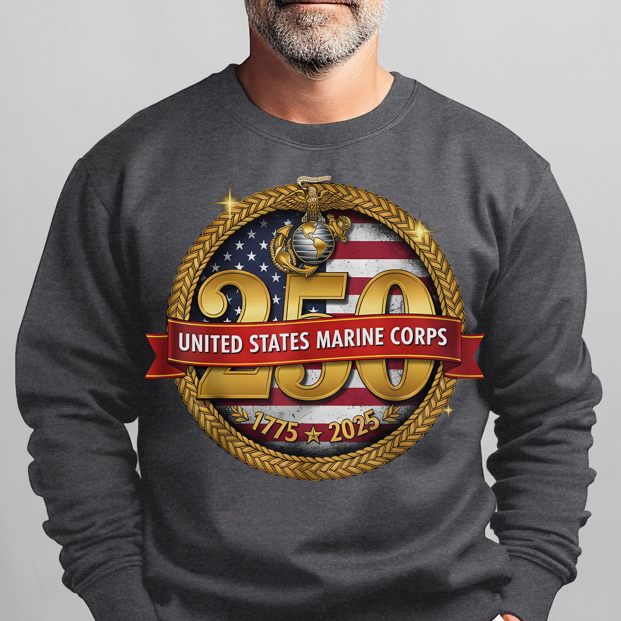 United States Marine Corps 250 1775–2025 Proud US Military Veteran Honor Courage Semper Fi Sweatshirt
