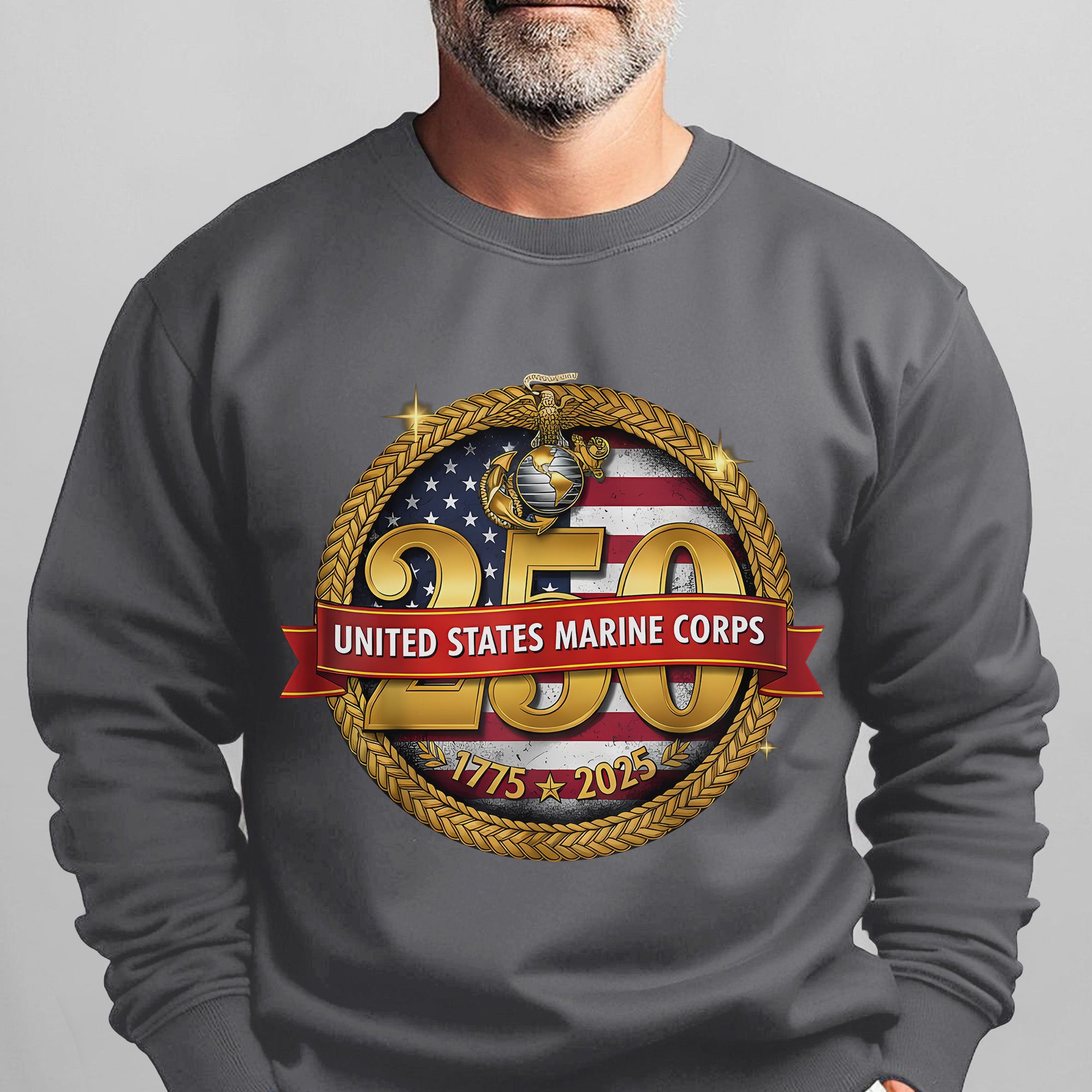 United States Marine Corps 250 1775–2025 Proud US Military Veteran Honor Courage Semper Fi Sweatshirt