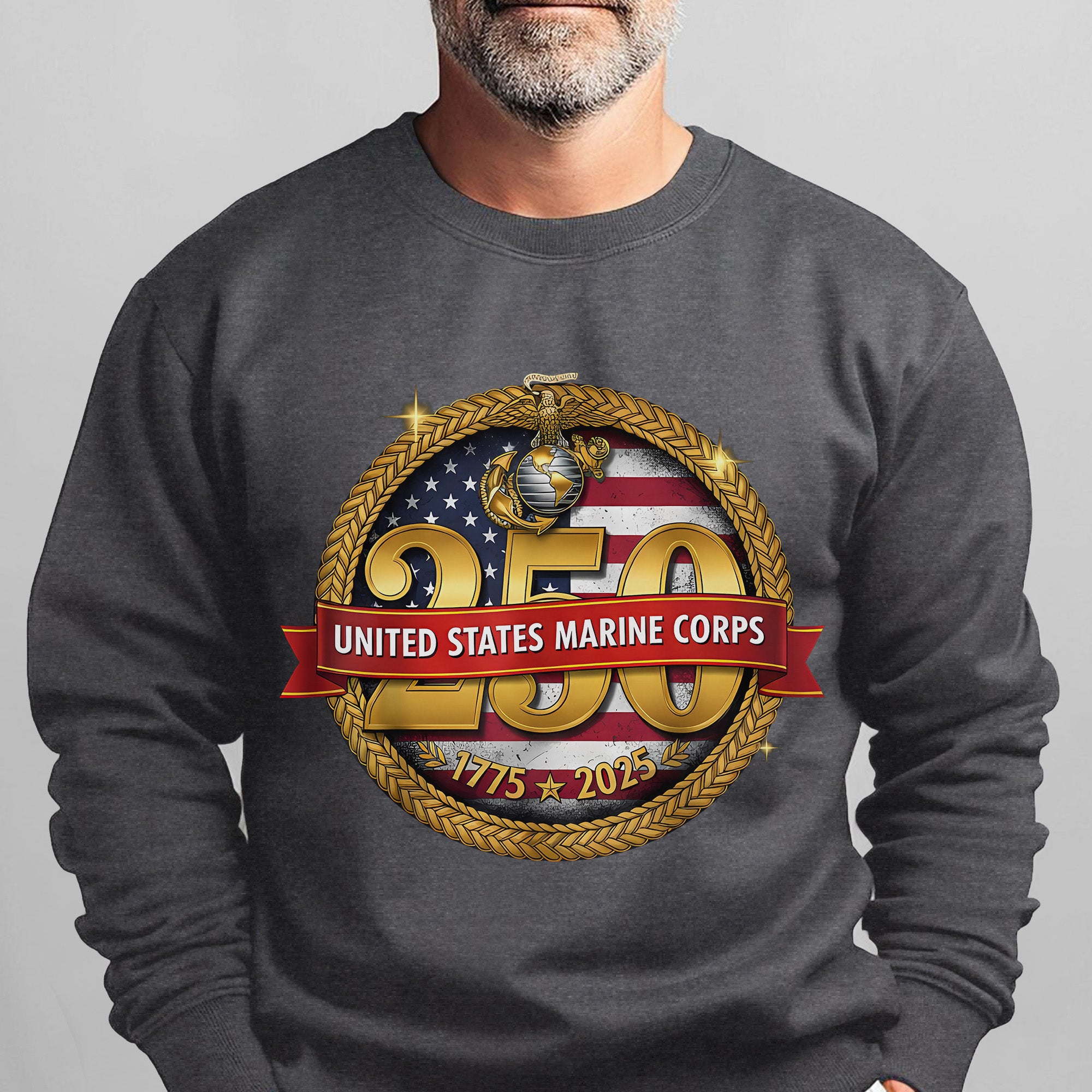 United States Marine Corps 250 1775–2025 Proud US Military Veteran Honor Courage Semper Fi Sweatshirt