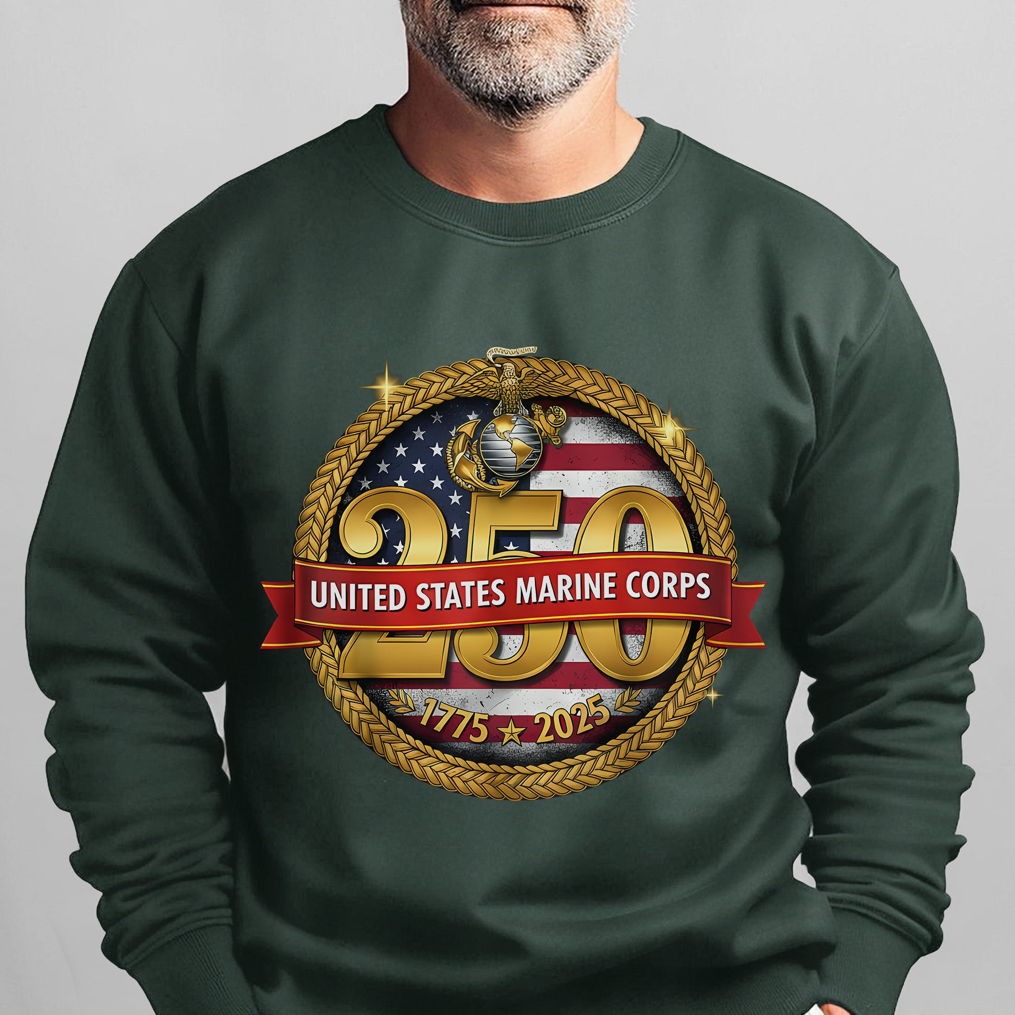 United States Marine Corps 250 1775–2025 Proud US Military Veteran Honor Courage Semper Fi Sweatshirt