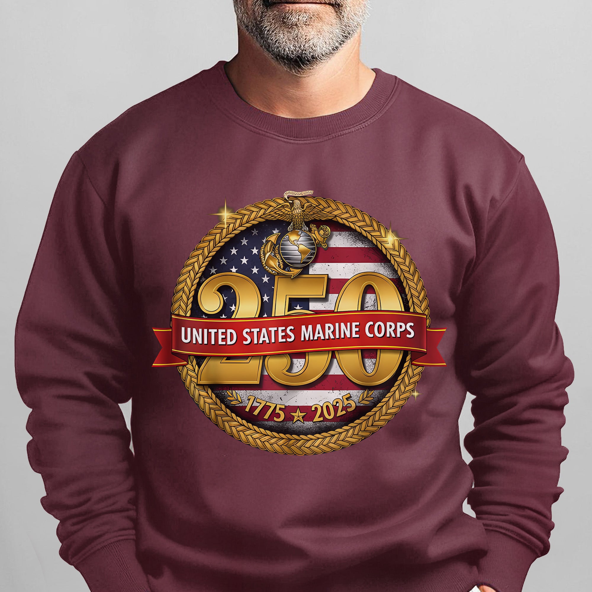 United States Marine Corps 250 1775–2025 Proud US Military Veteran Honor Courage Semper Fi Sweatshirt