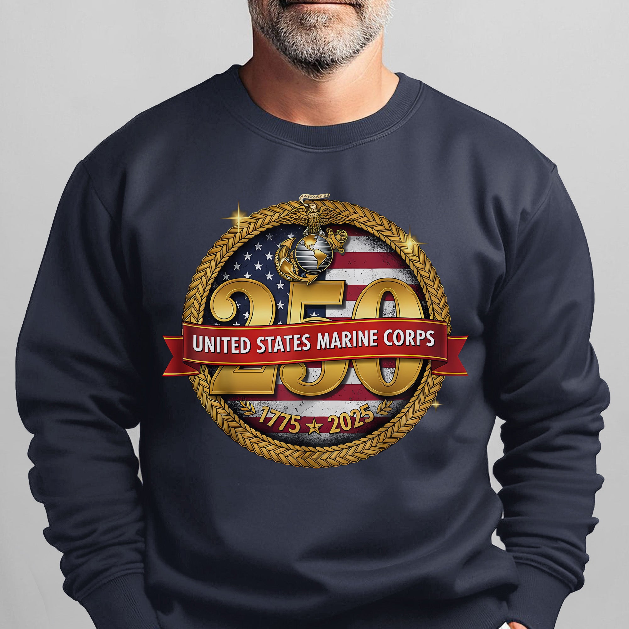 United States Marine Corps 250 1775–2025 Proud US Military Veteran Honor Courage Semper Fi Sweatshirt