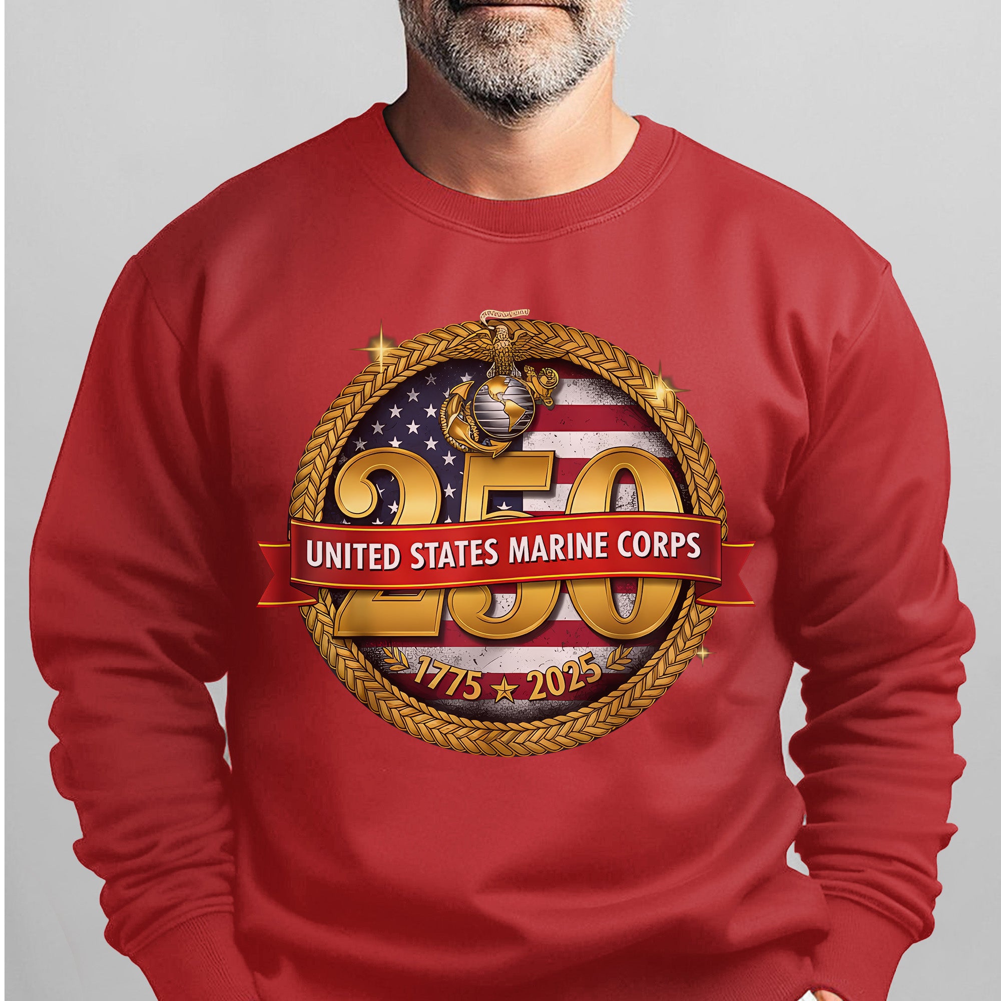 United States Marine Corps 250 1775–2025 Proud US Military Veteran Honor Courage Semper Fi Sweatshirt