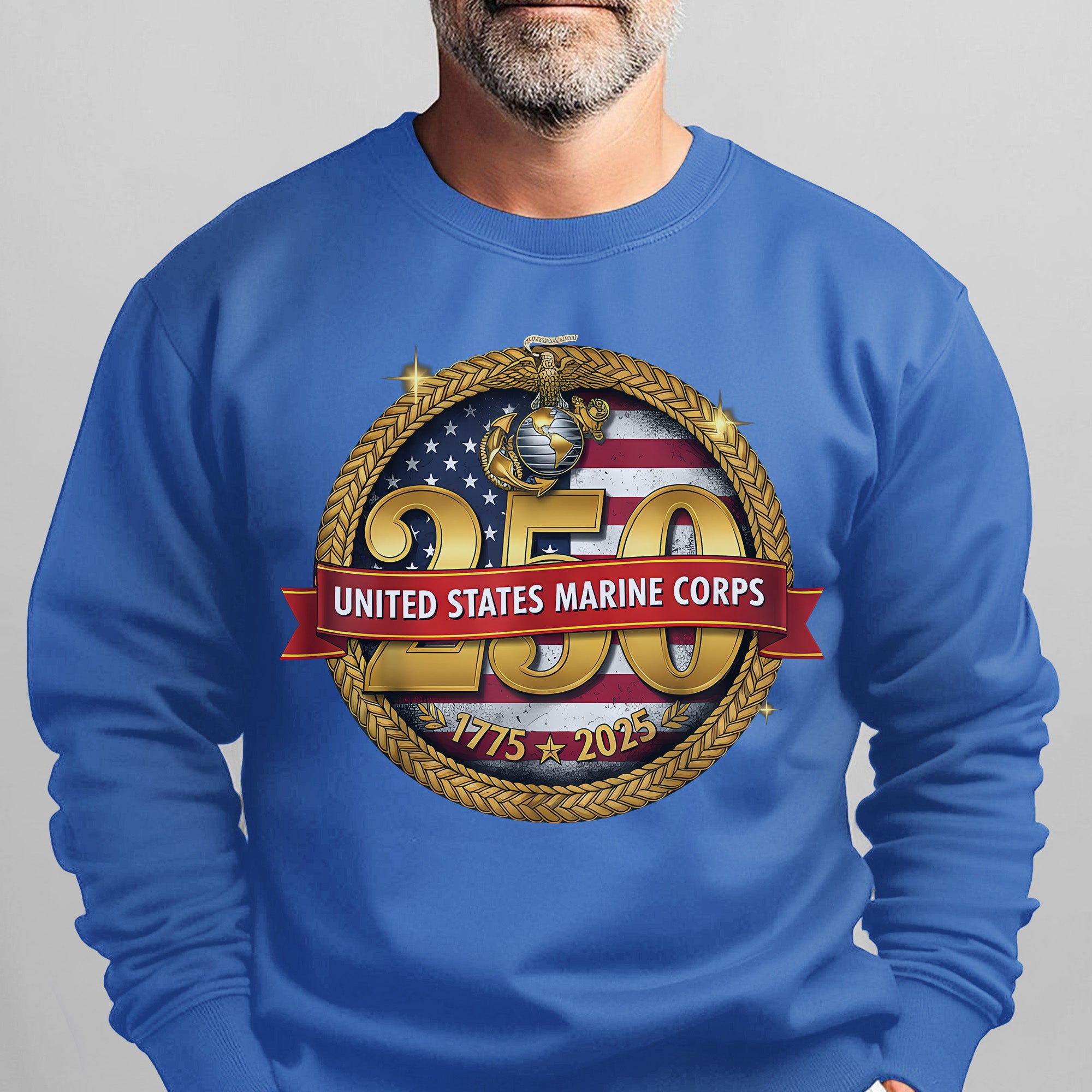 United States Marine Corps 250 1775–2025 Proud US Military Veteran Honor Courage Semper Fi Sweatshirt