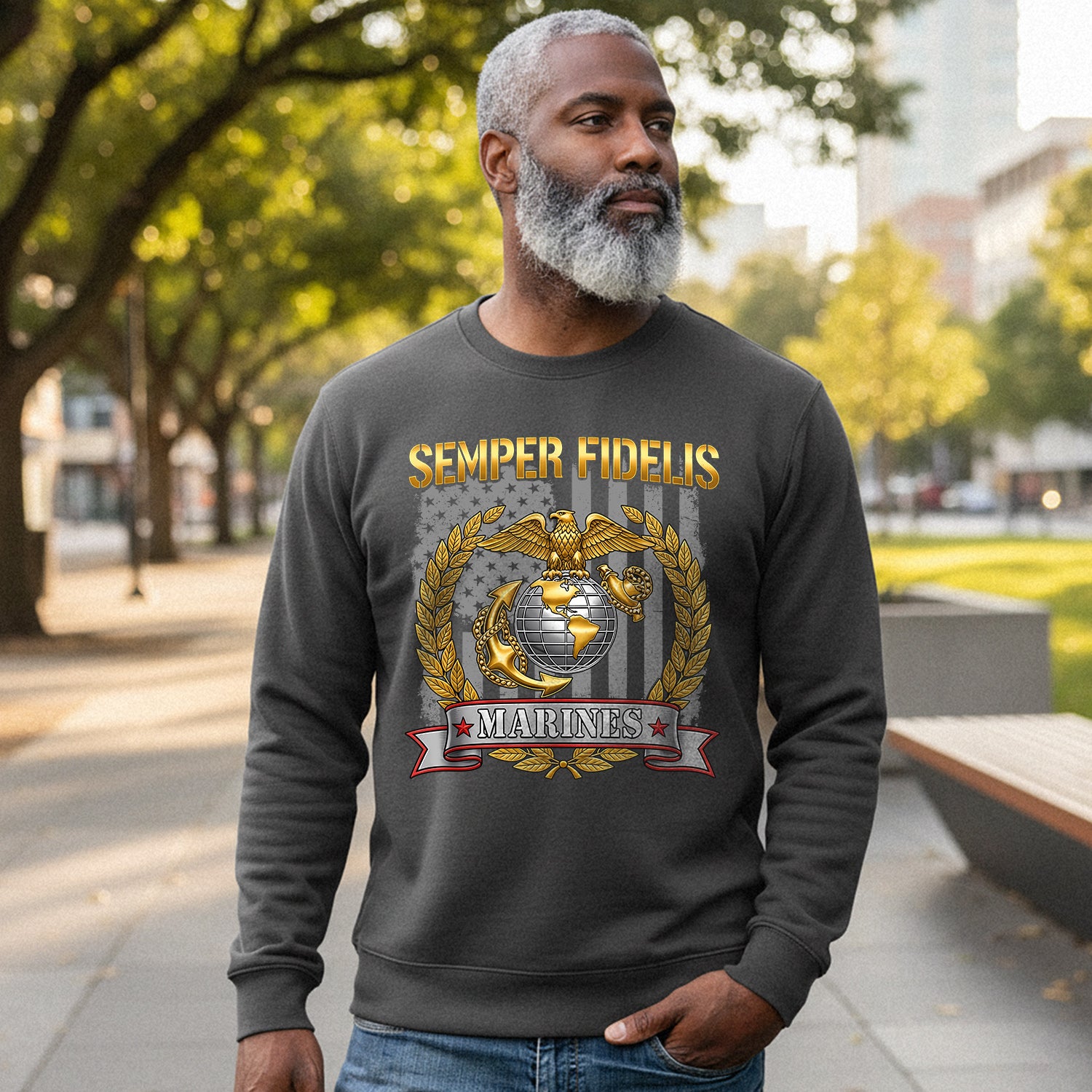 Semper Fidelis Marines Proud US Sweatshirt