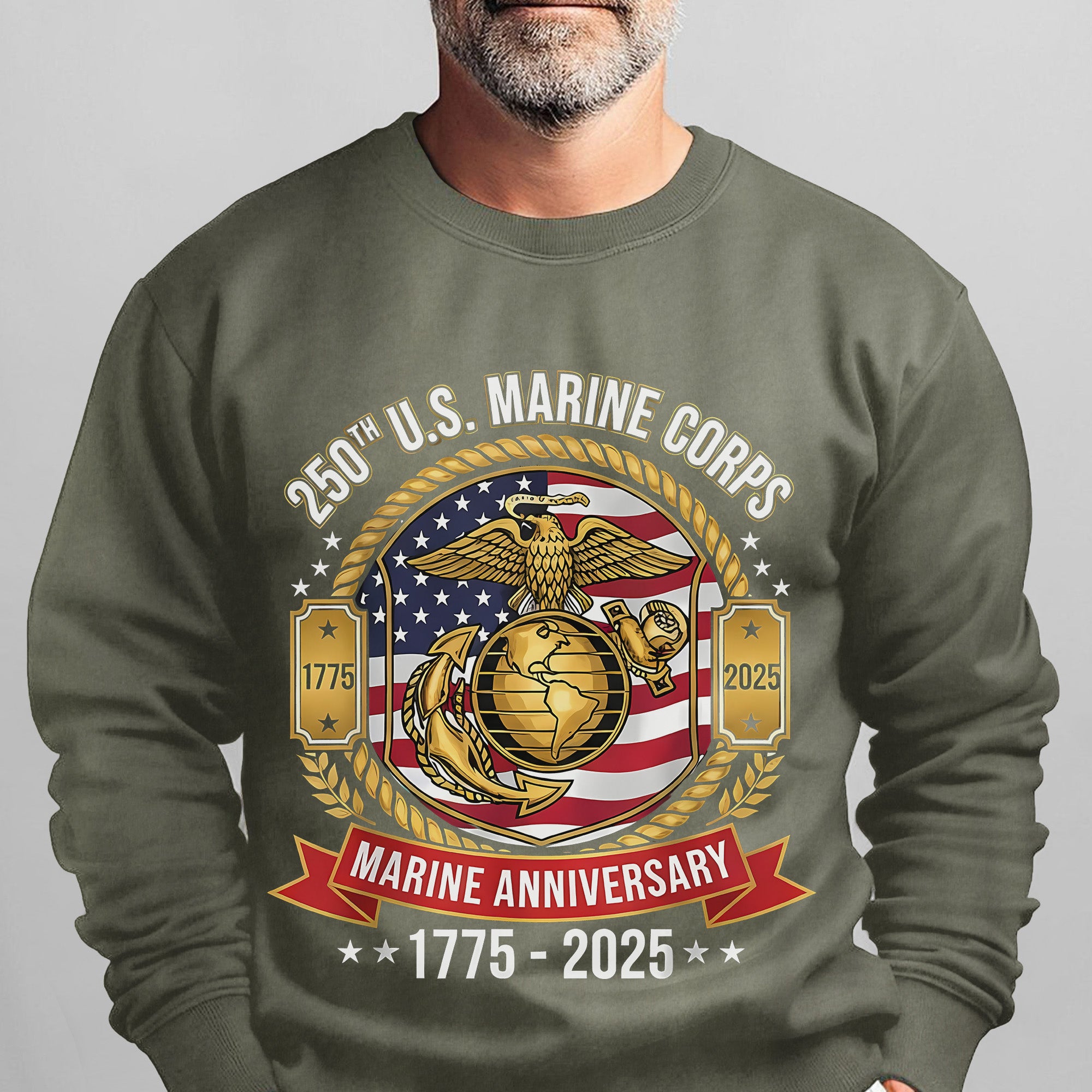 250th US Marine Corps Anniversary 1775–2025 Proud US Military Veteran Honor Courage Semper Fi Sweatshirt