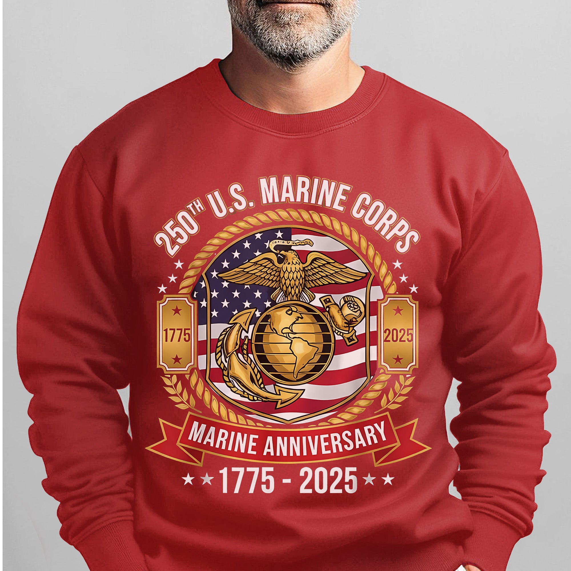 250th US Marine Corps Anniversary 1775–2025 Proud US Military Veteran Honor Courage Semper Fi Sweatshirt