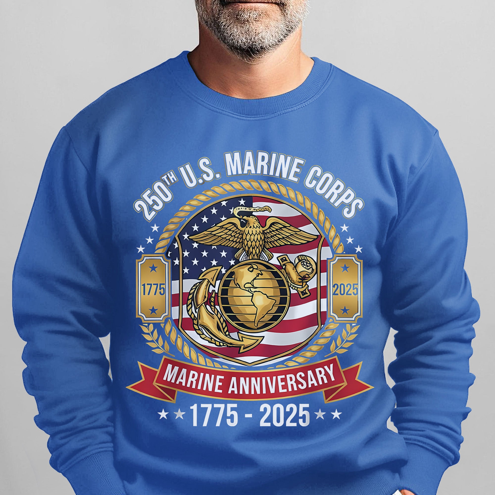 250th US Marine Corps Anniversary 1775–2025 Proud US Military Veteran Honor Courage Semper Fi Sweatshirt