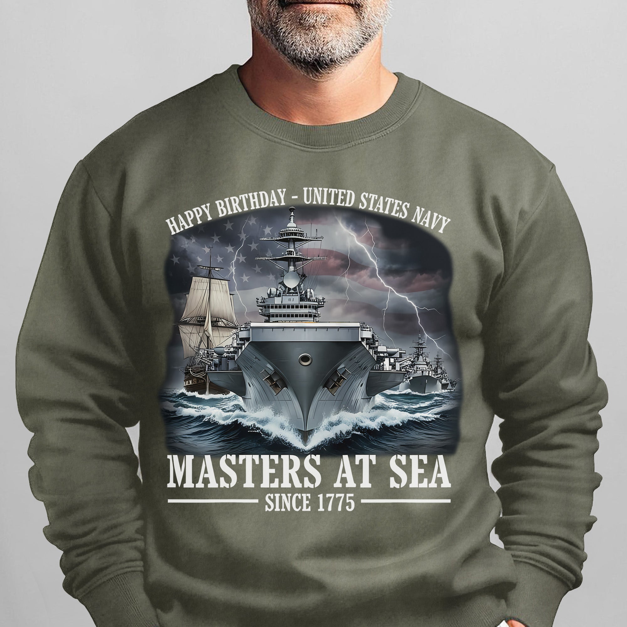 Happy Birthday United States Navy Since 1775 Masters at Sea Proud US Military Veteran Honor Sweatshirt