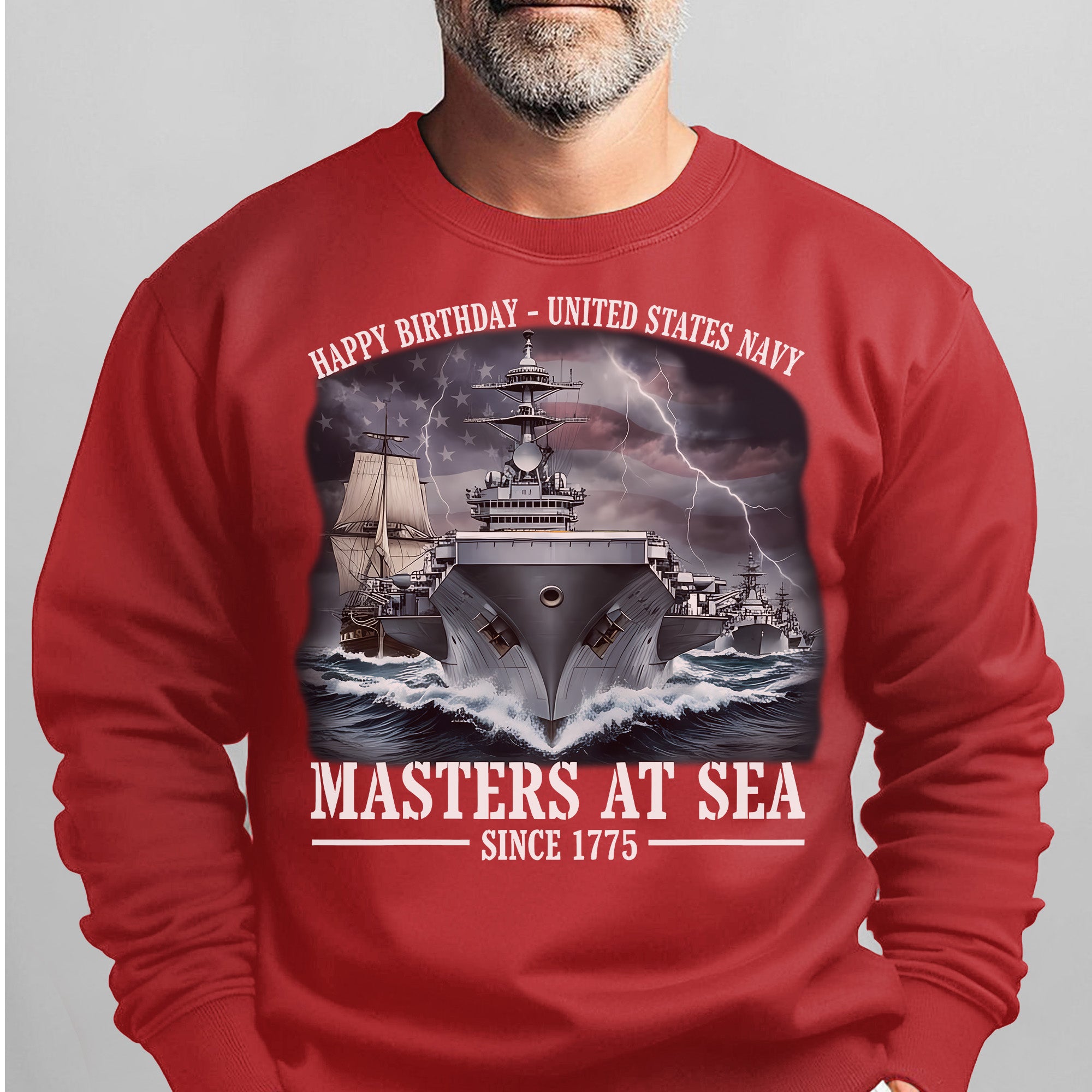 Happy Birthday United States Navy Since 1775 Masters at Sea Proud US Military Veteran Honor Sweatshirt