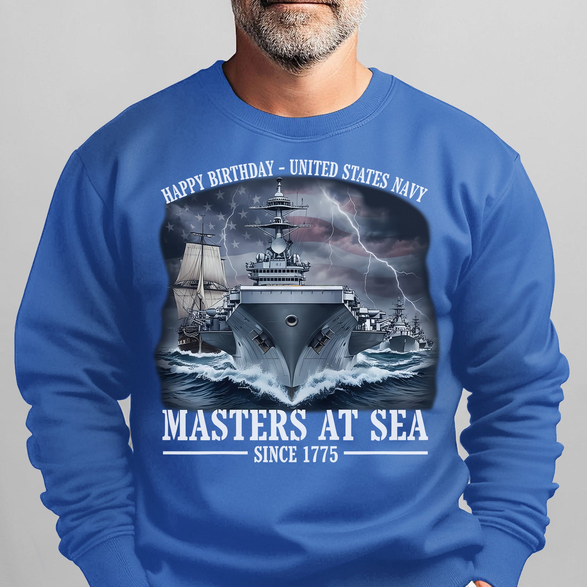 Happy Birthday United States Navy Since 1775 Masters at Sea Proud US Military Veteran Honor Sweatshirt