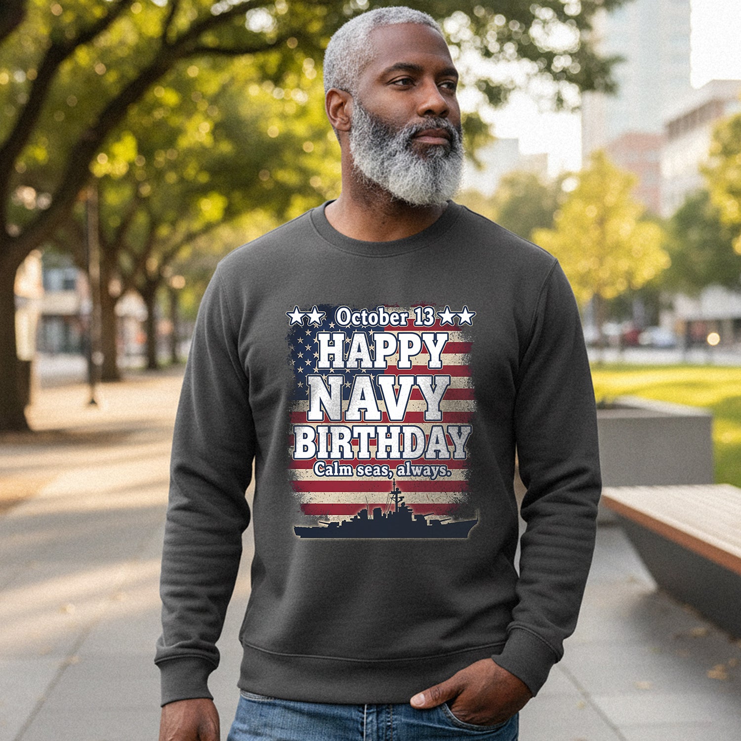 October 13 Happy Navy Birthday Calm Sweatshirt