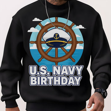 US Navy Birthday Proud US Military Veteran Honor Courage Commitment Service 250 Years Strong Sweatshirt