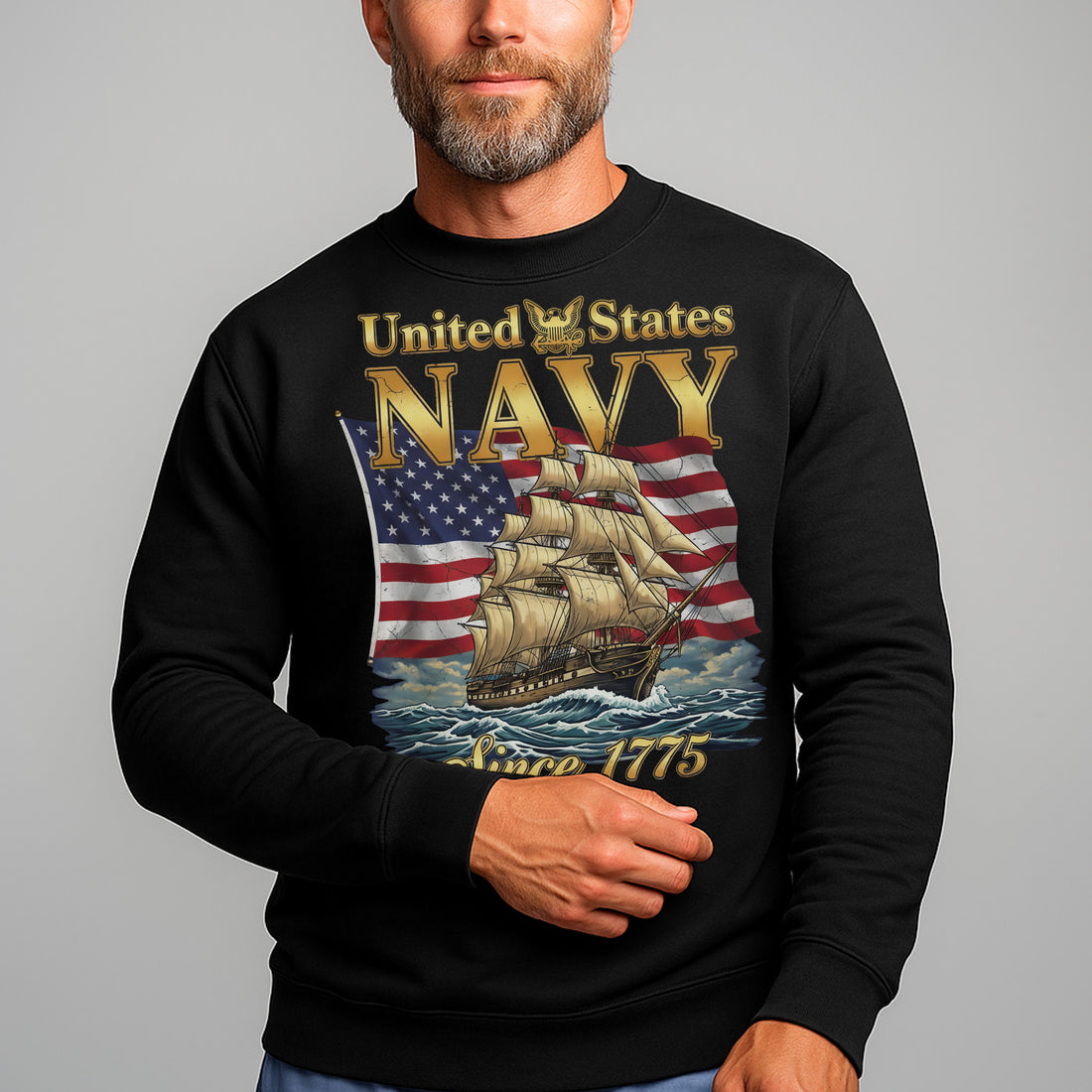 United States Navy Since 1775 Proud US Military Veteran Honor Courage Commitment Service Sweatshirt