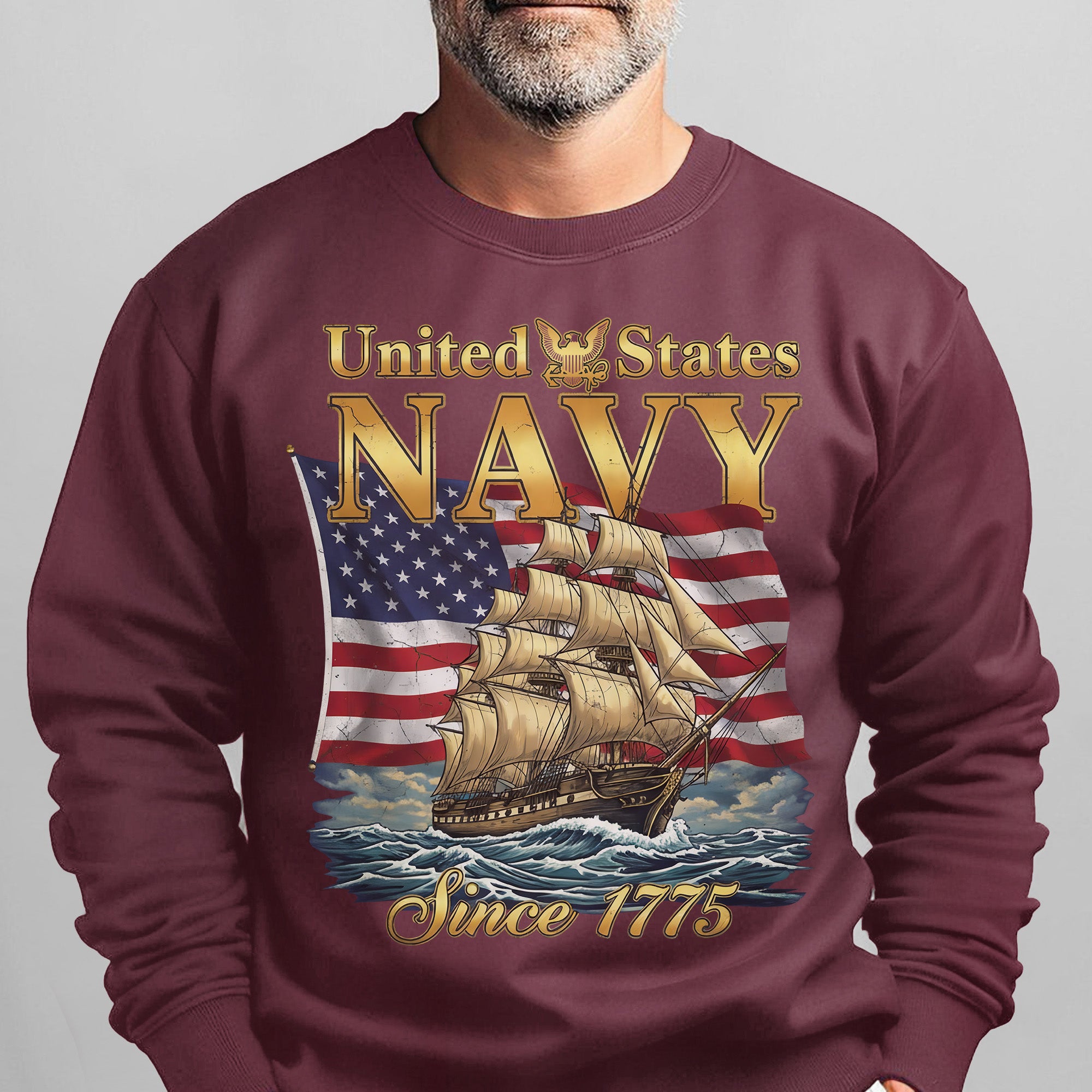 United States Navy Since 1775 Proud US Military Veteran Honor Courage Commitment Service Sweatshirt