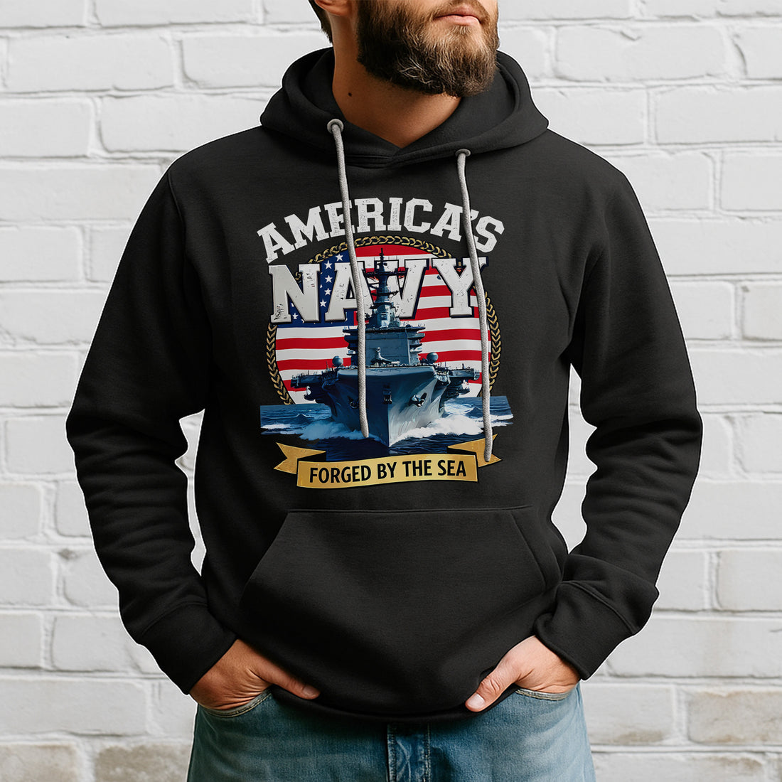 America's Navy Force by the Sea Proud US Military Veteran Honor Courage Commitment Always Hoodie