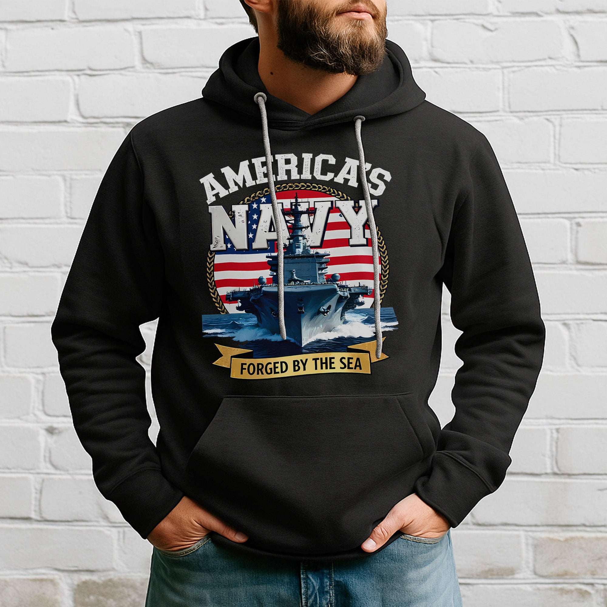 America's Navy Force by the Sea Proud US Military Veteran Honor Courage Commitment Always Hoodie