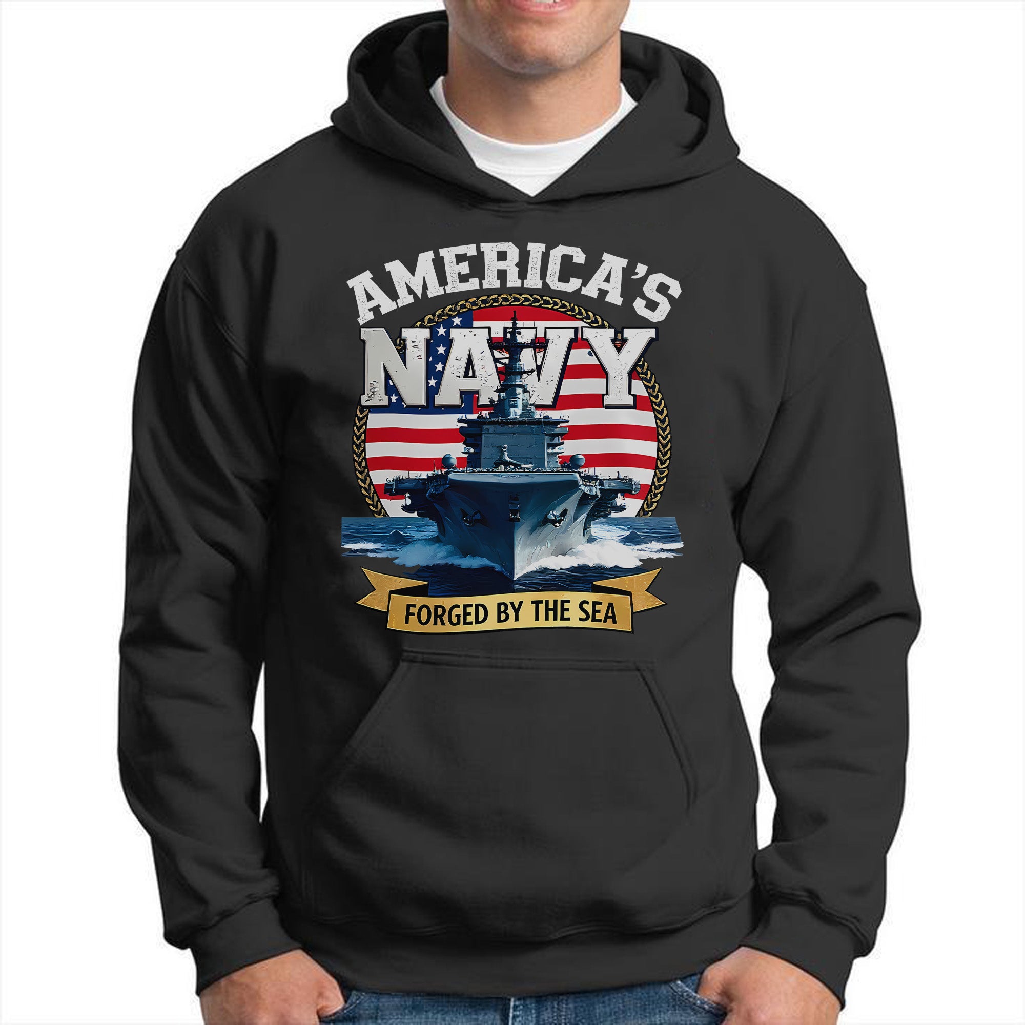 America's Navy Force by the Sea Proud US Military Veteran Honor Courage Commitment Always Hoodie