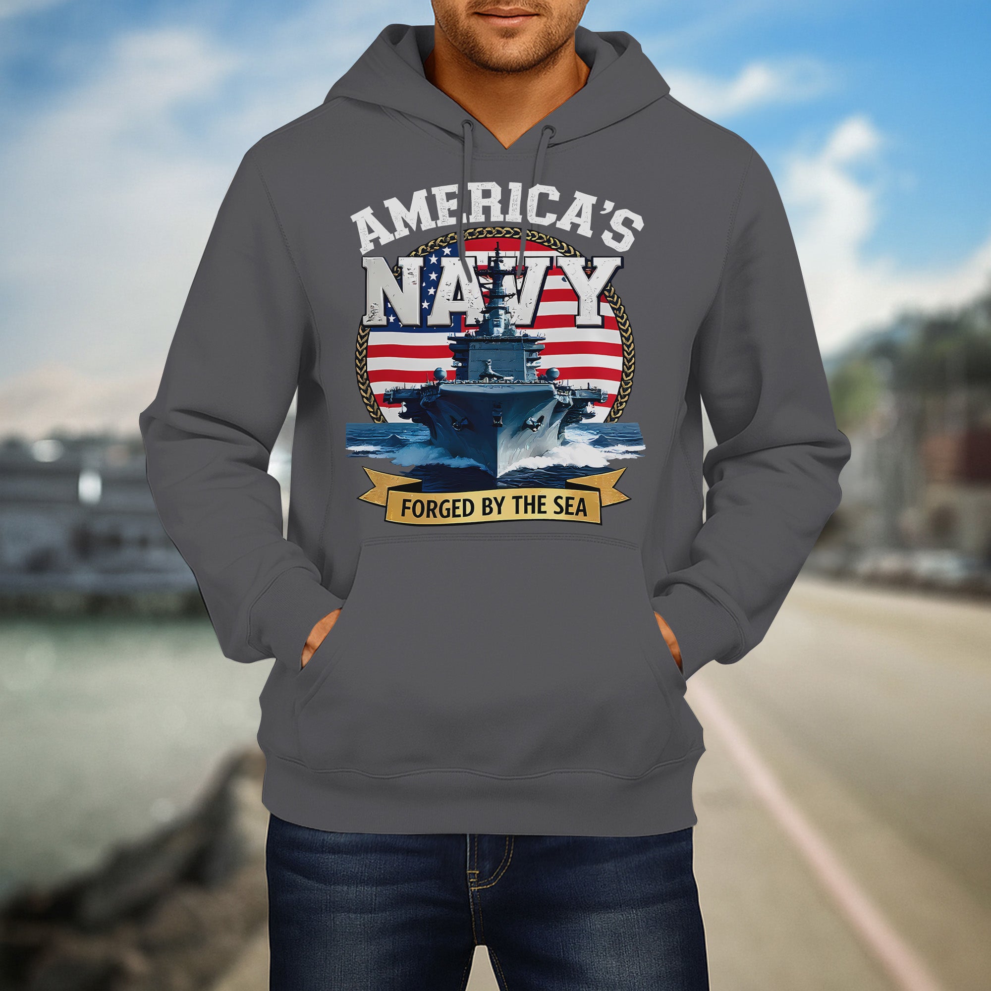 America's Navy Force by the Sea Proud US Military Veteran Honor Courage Commitment Always Hoodie