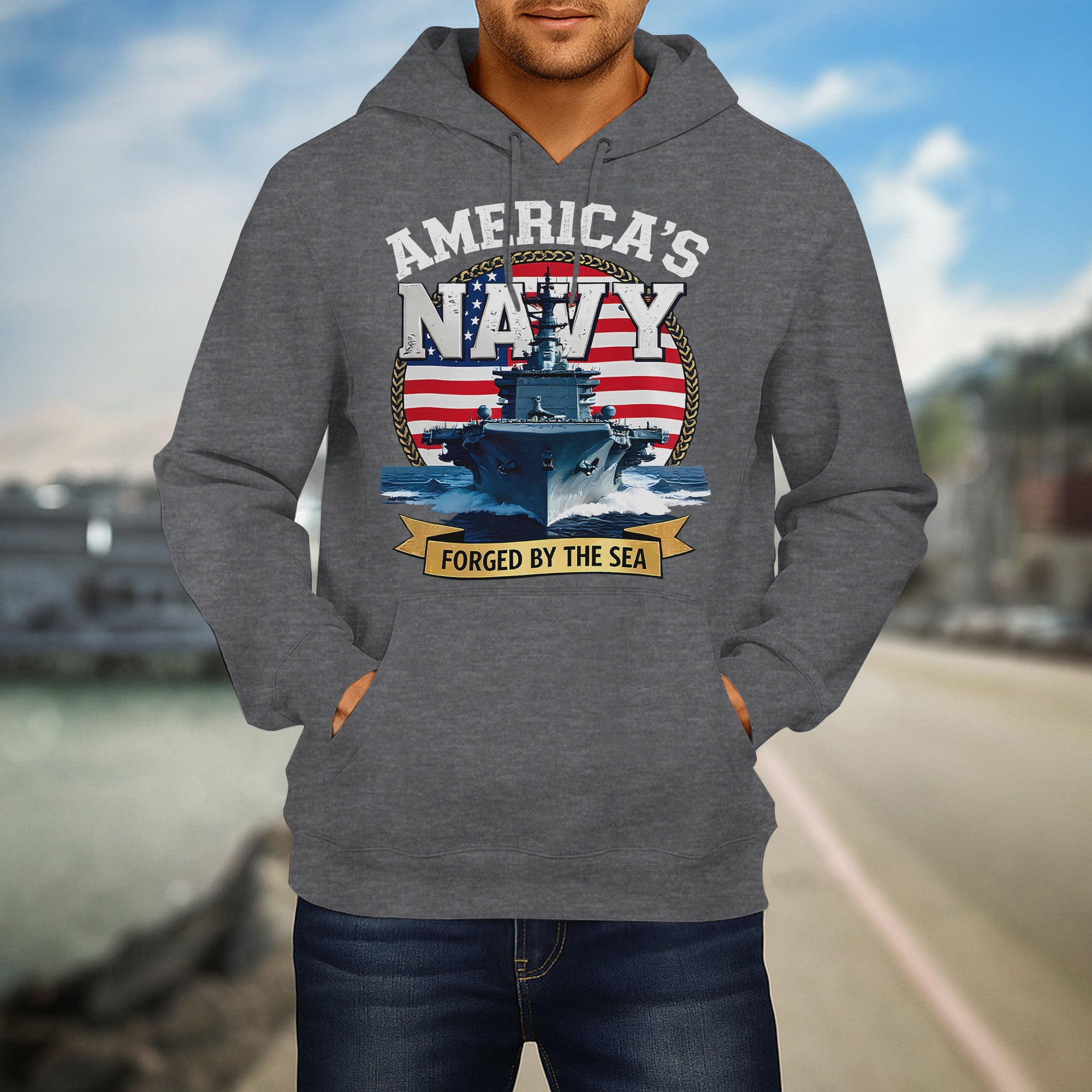 America's Navy Force by the Sea Proud US Military Veteran Honor Courage Commitment Always Hoodie