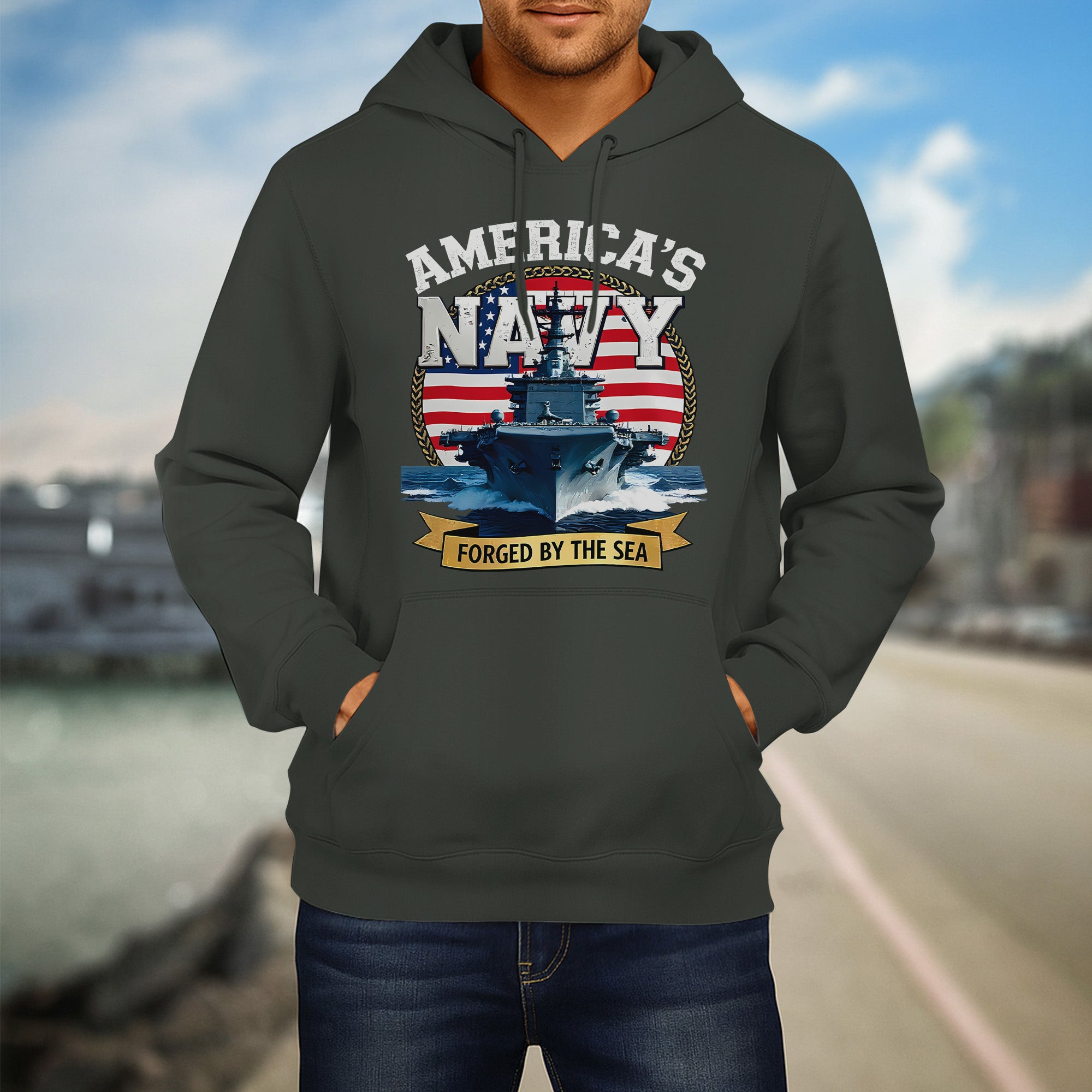 America's Navy Force by the Sea Proud US Military Veteran Honor Courage Commitment Always Hoodie