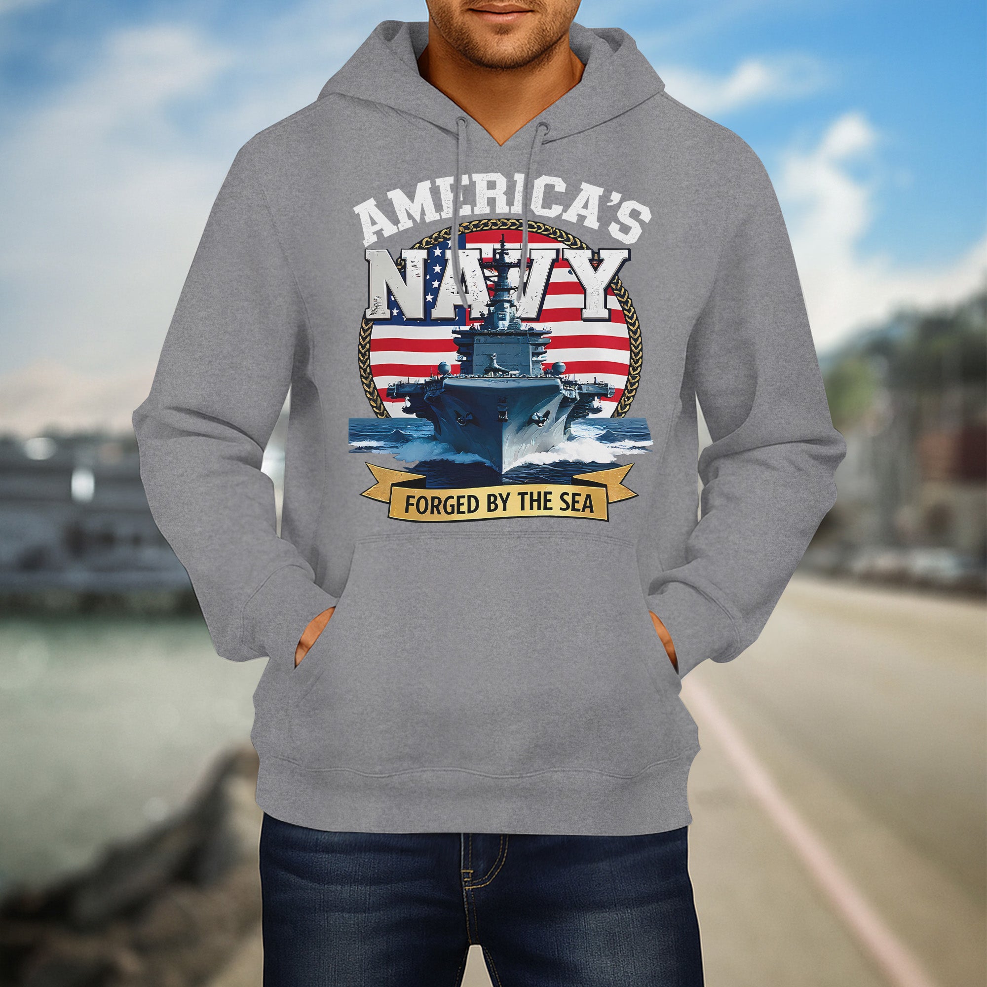 America's Navy Force by the Sea Proud US Military Veteran Honor Courage Commitment Always Hoodie