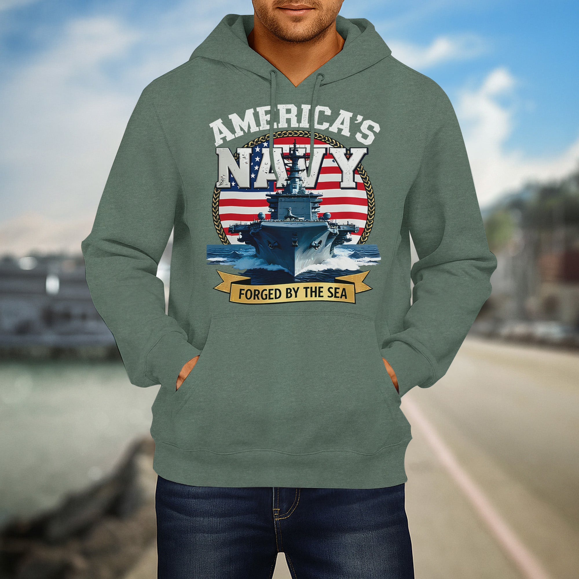 America's Navy Force by the Sea Proud US Military Veteran Honor Courage Commitment Always Hoodie