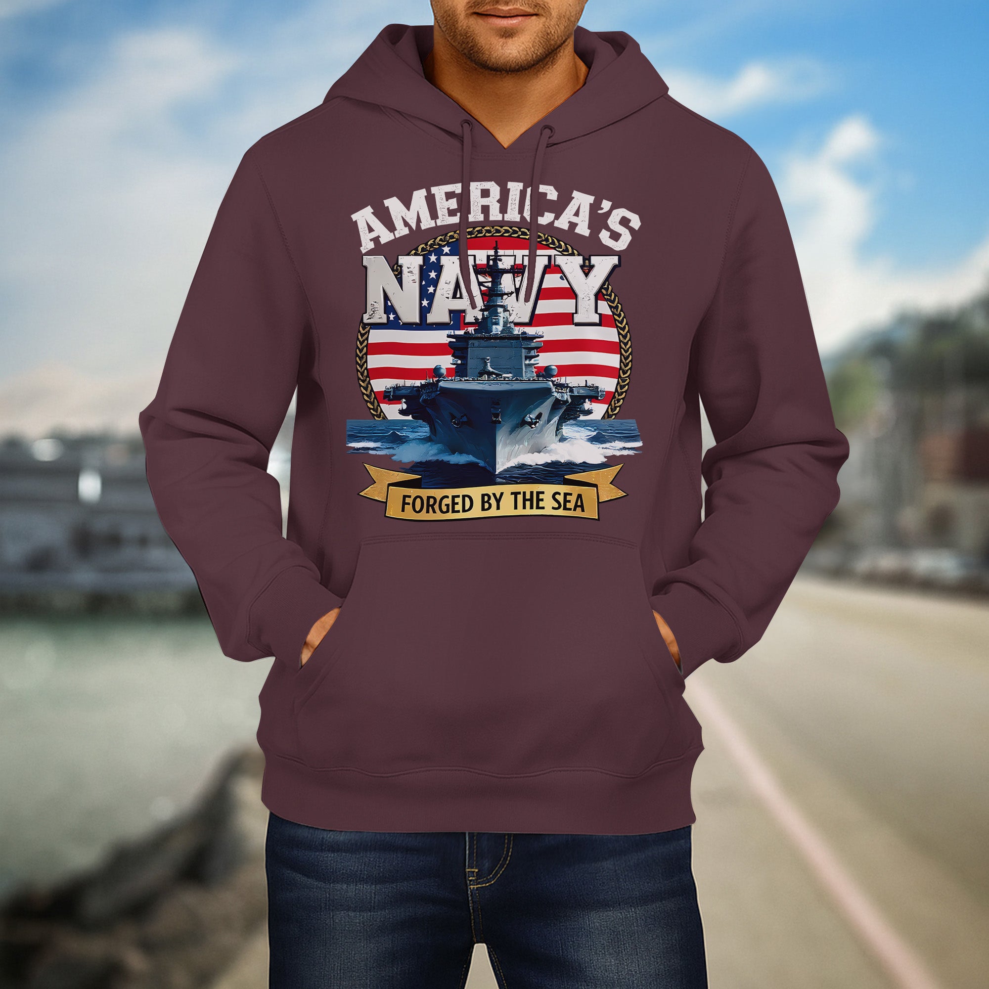 America's Navy Force by the Sea Proud US Military Veteran Honor Courage Commitment Always Hoodie