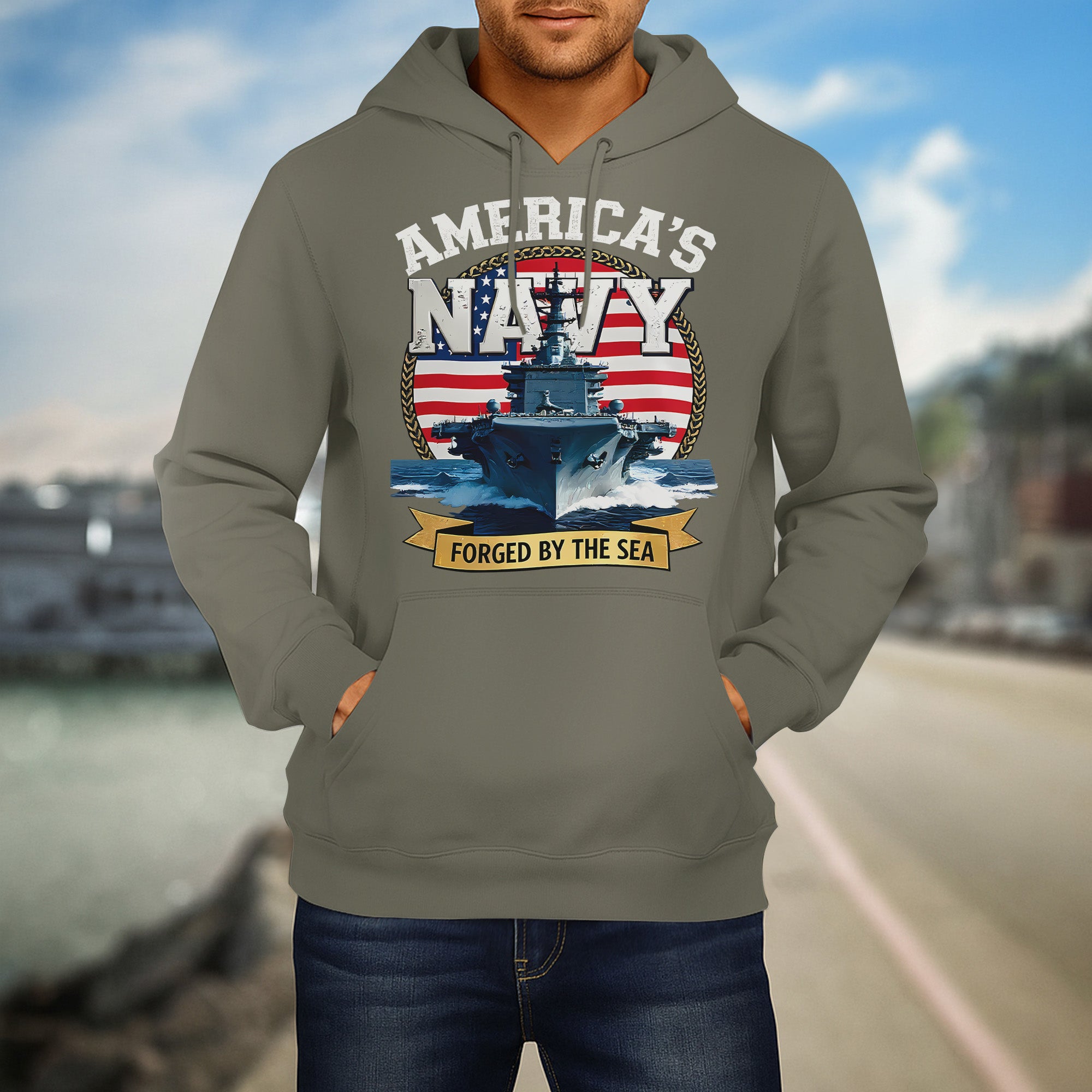 America's Navy Force by the Sea Proud US Military Veteran Honor Courage Commitment Always Hoodie
