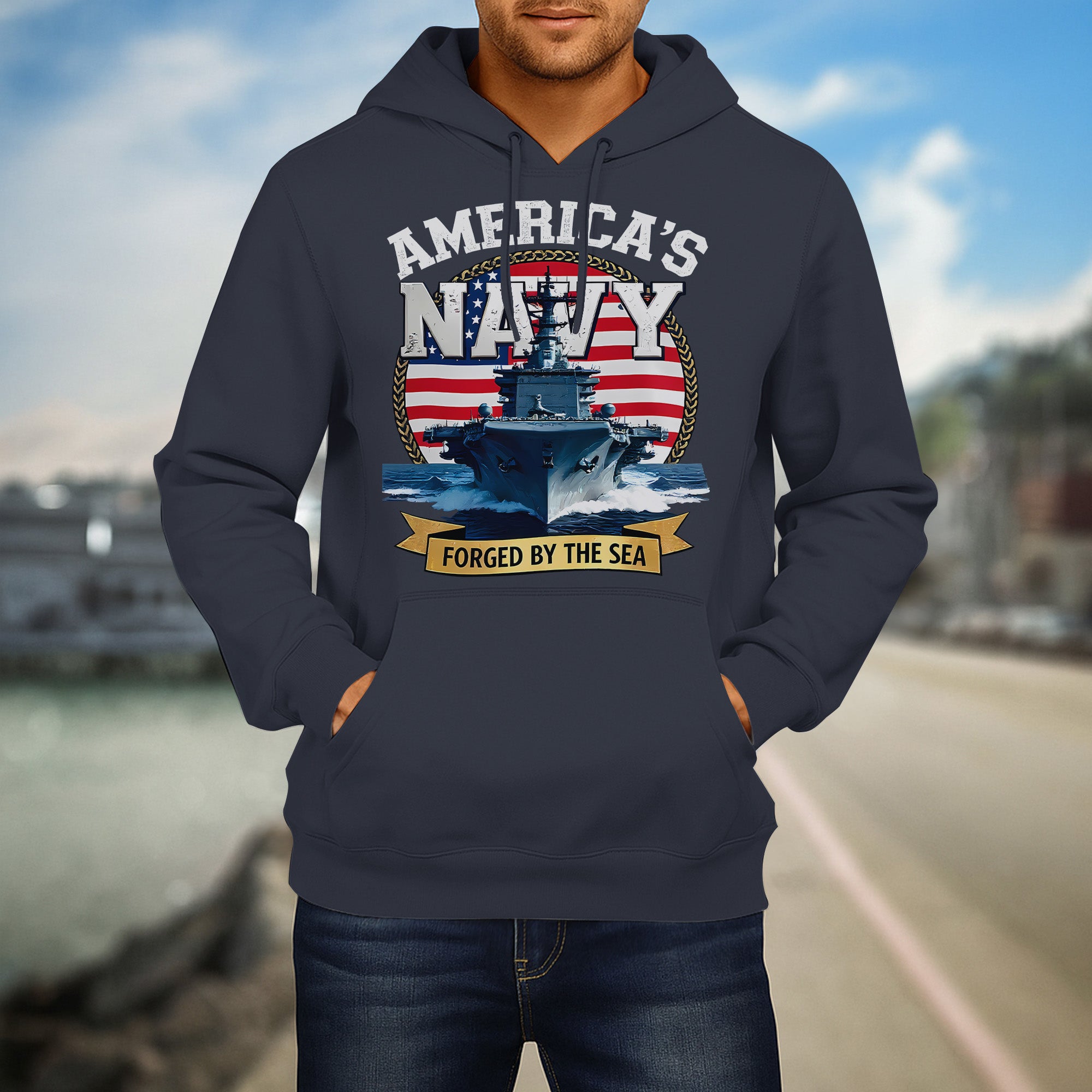 America's Navy Force by the Sea Proud US Military Veteran Honor Courage Commitment Always Hoodie